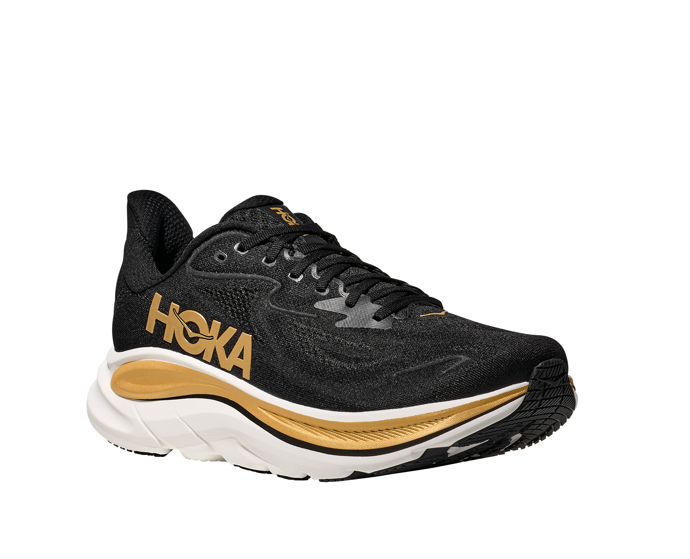 Hoka Clifton 10 "Black/Gold" Men's Running Shoe - BLACK/GOLD Thumbnail View 3