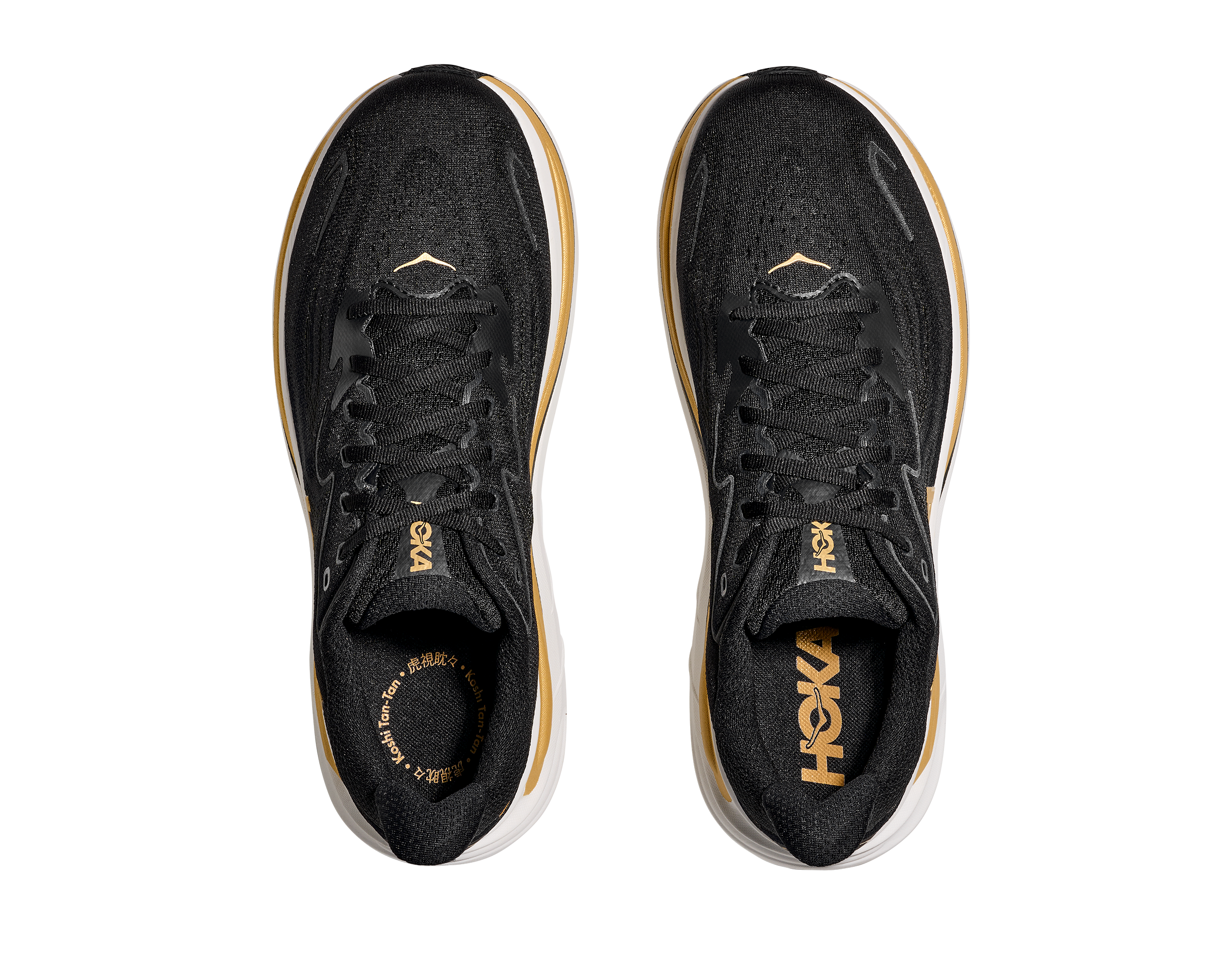 Size 7,5 Men\'s. Hoka Clifton 10 Black with Gold Accent Performance Running Shoes Clifton 10 Men main image 4