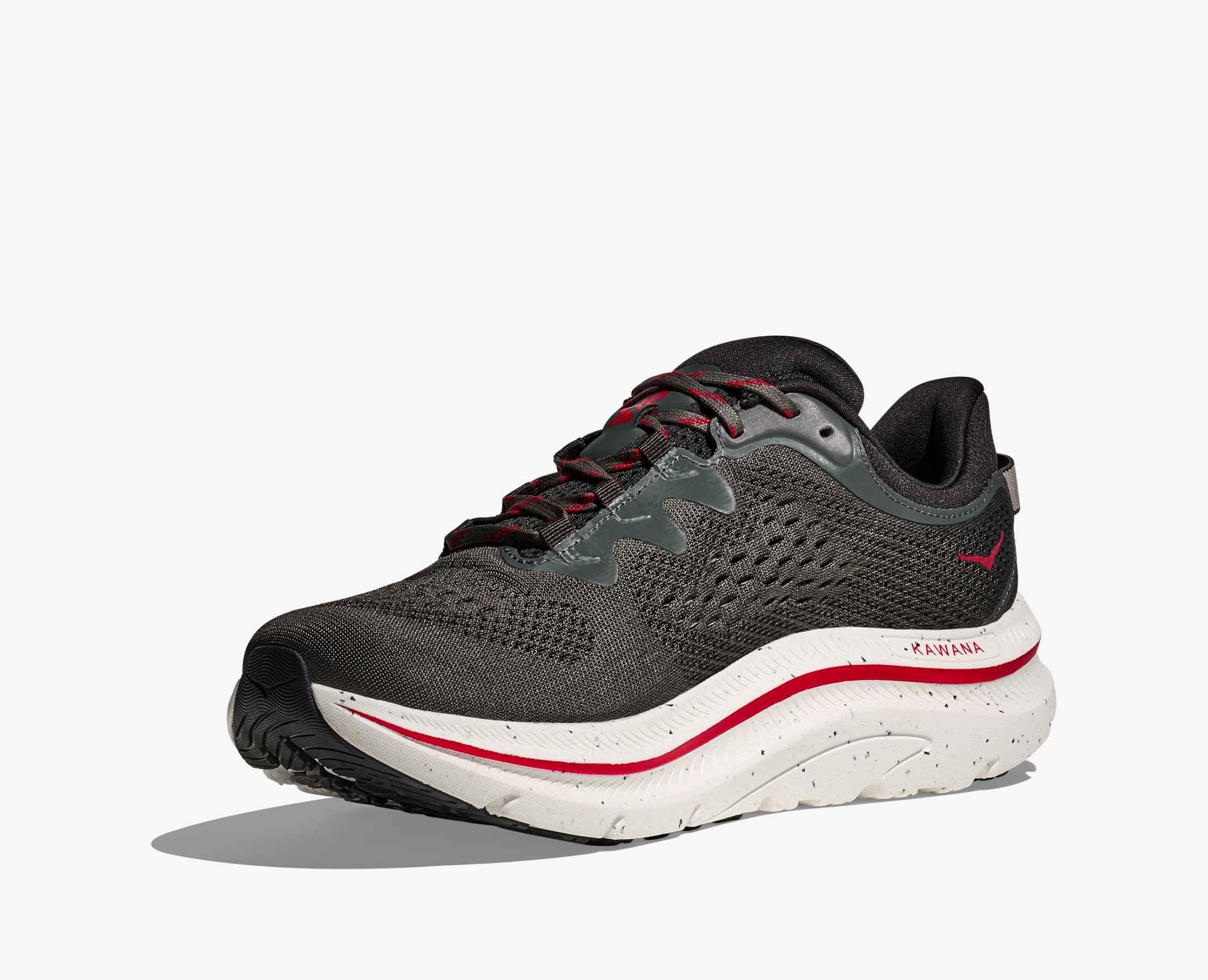 Hoka Kawana 2 "Asphalt Grey/Carbon Black" Men's Running Shoe - GREY/BLACK/RED Thumbnail View 3