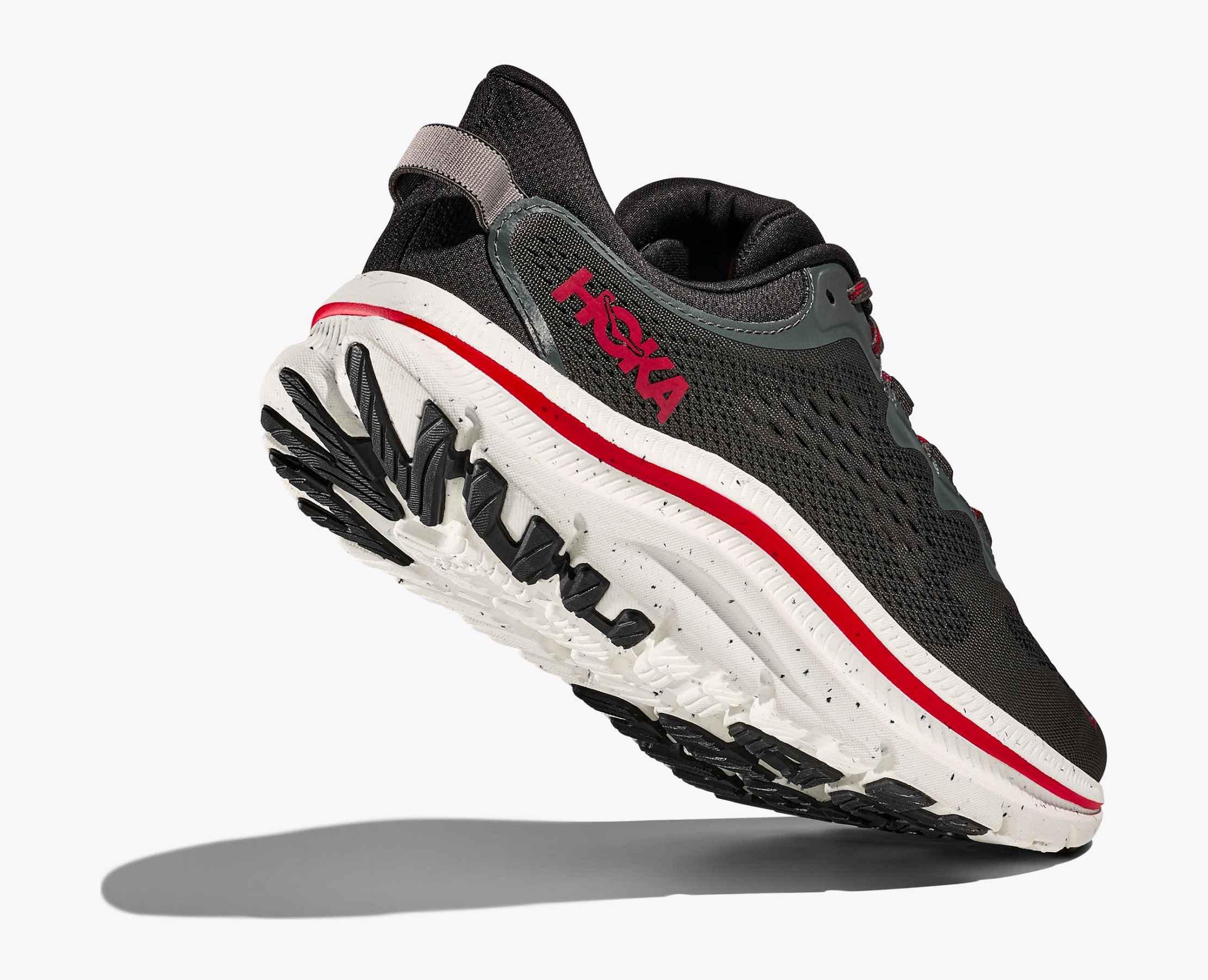 Hoka Kawana 2 "Asphalt Grey/Carbon Black" Men's Running Shoe - GREY/BLACK/RED Thumbnail View 4
