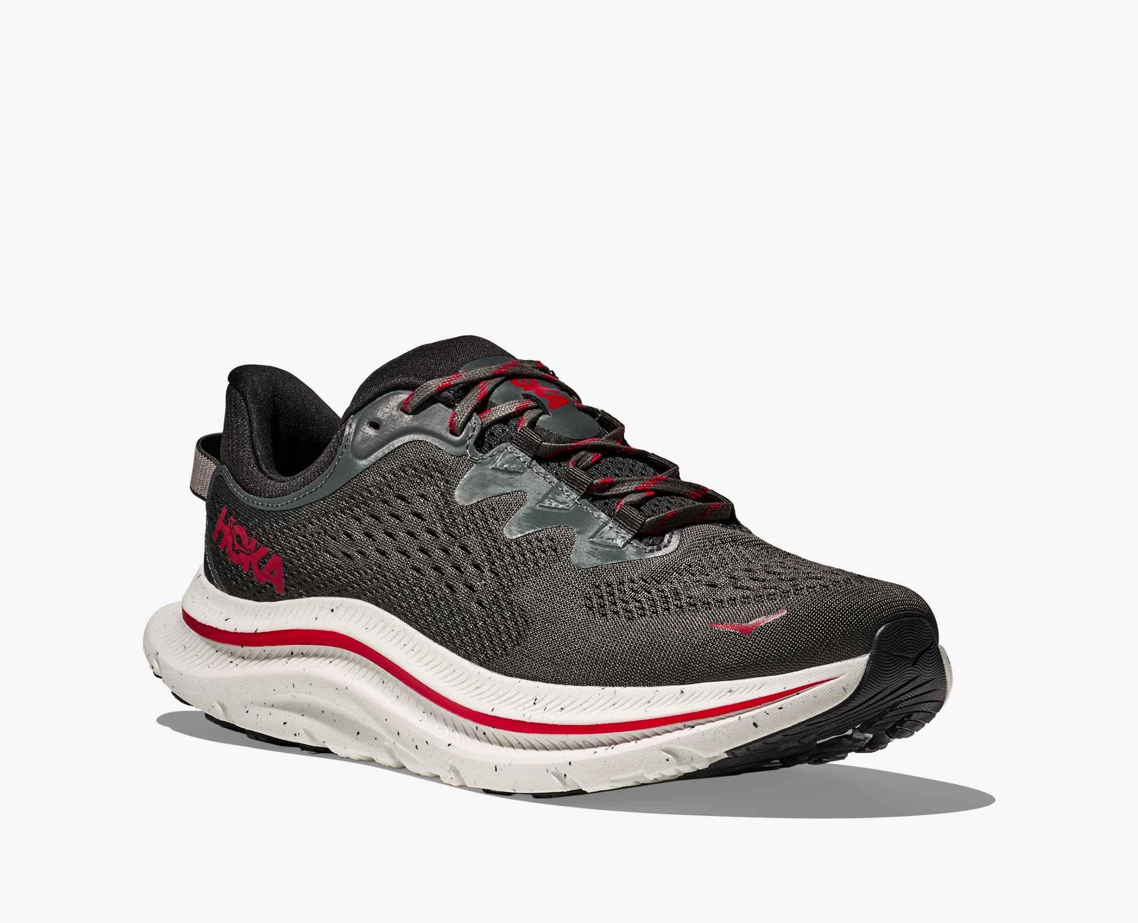 Hoka Kawana 2 "Asphalt Grey/Carbon Black" Men's Running Shoe - GREY/BLACK/RED Thumbnail View 6