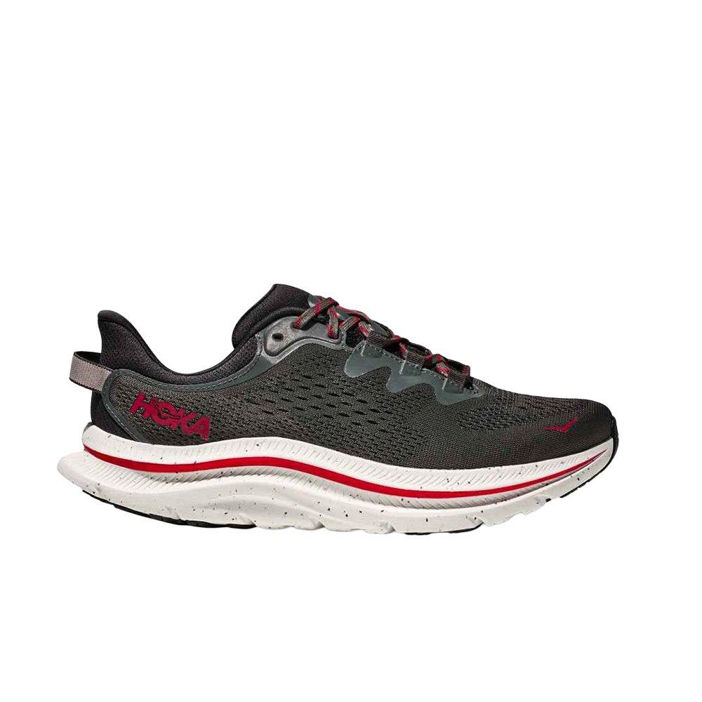 Hoka Kawana 2 "Asphalt Grey/Carbon Black" Men's Running Shoe - GREY/BLACK/RED Thumbnail View 1