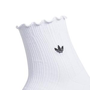adidas Originals Trefoil Ruffle Ankle Socks (3 Pack) - White