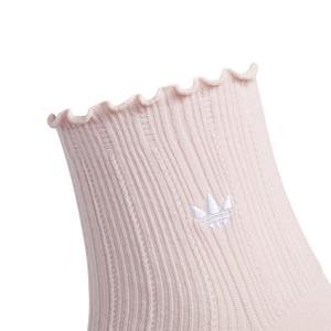 adidas Originals Trefoil Ruffle Ankle Socks (3 Pack) - White/Grey/Pink