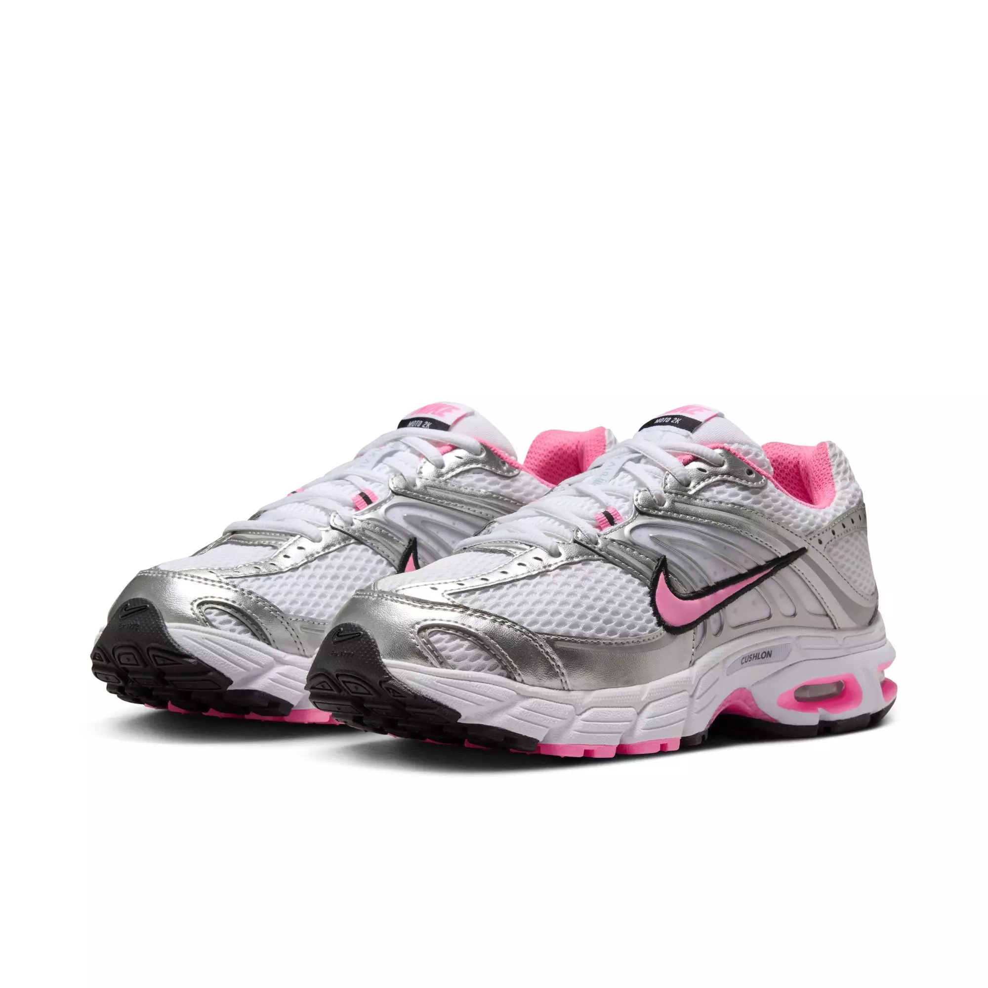 Nike Air Max Moto 2K "White/Pink Spell/Metallic Silver/Black" Women's Shoe - SILVER/PINK