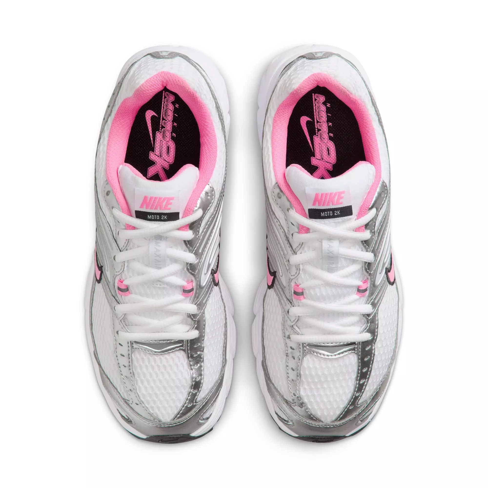 Nike Air Max Moto 2K "White/Pink Spell/Metallic Silver/Black" Women's Shoe - SILVER/PINK