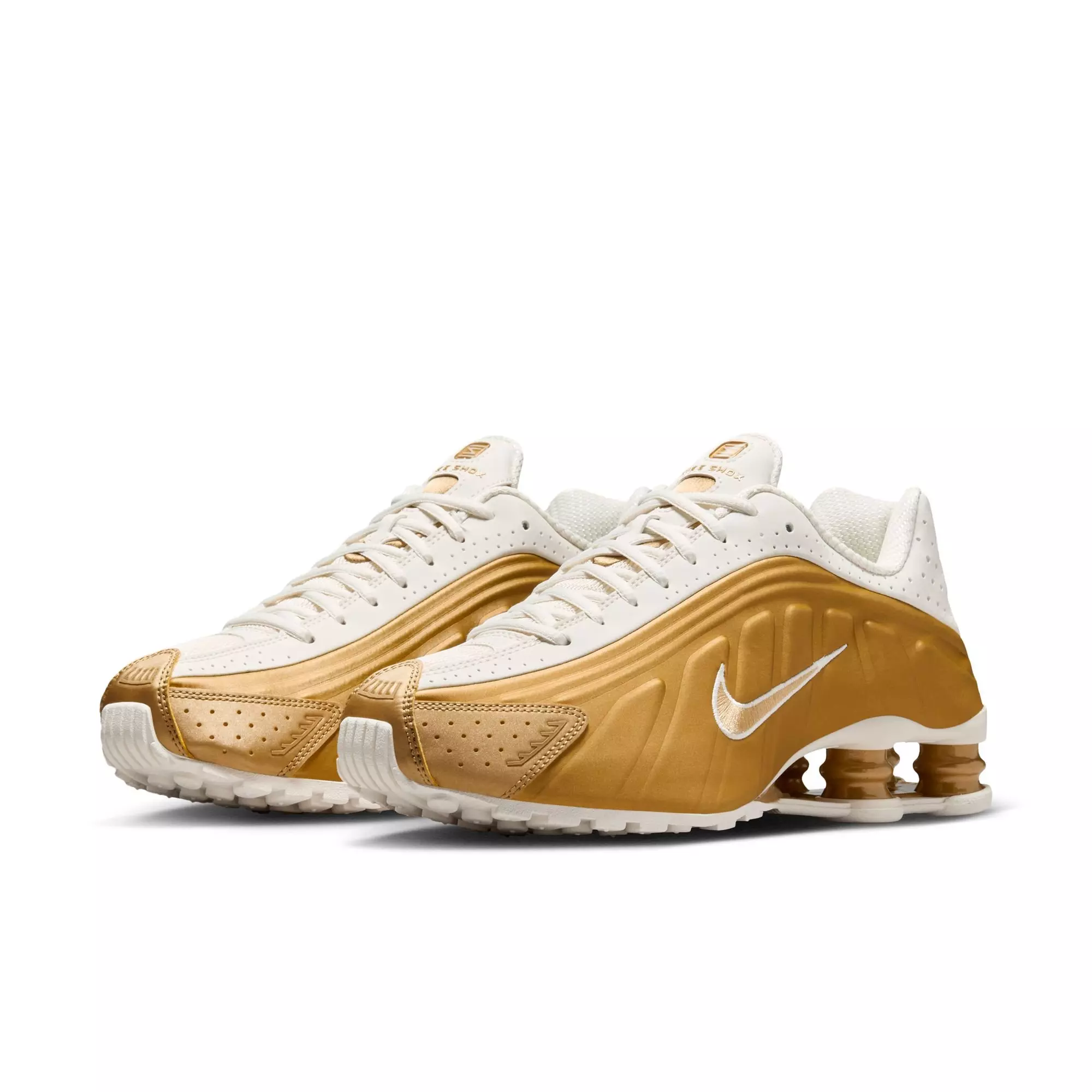 Nike Shox R4 "Soft Pearl/Metallic Gold" Women's Shoe - PEARL