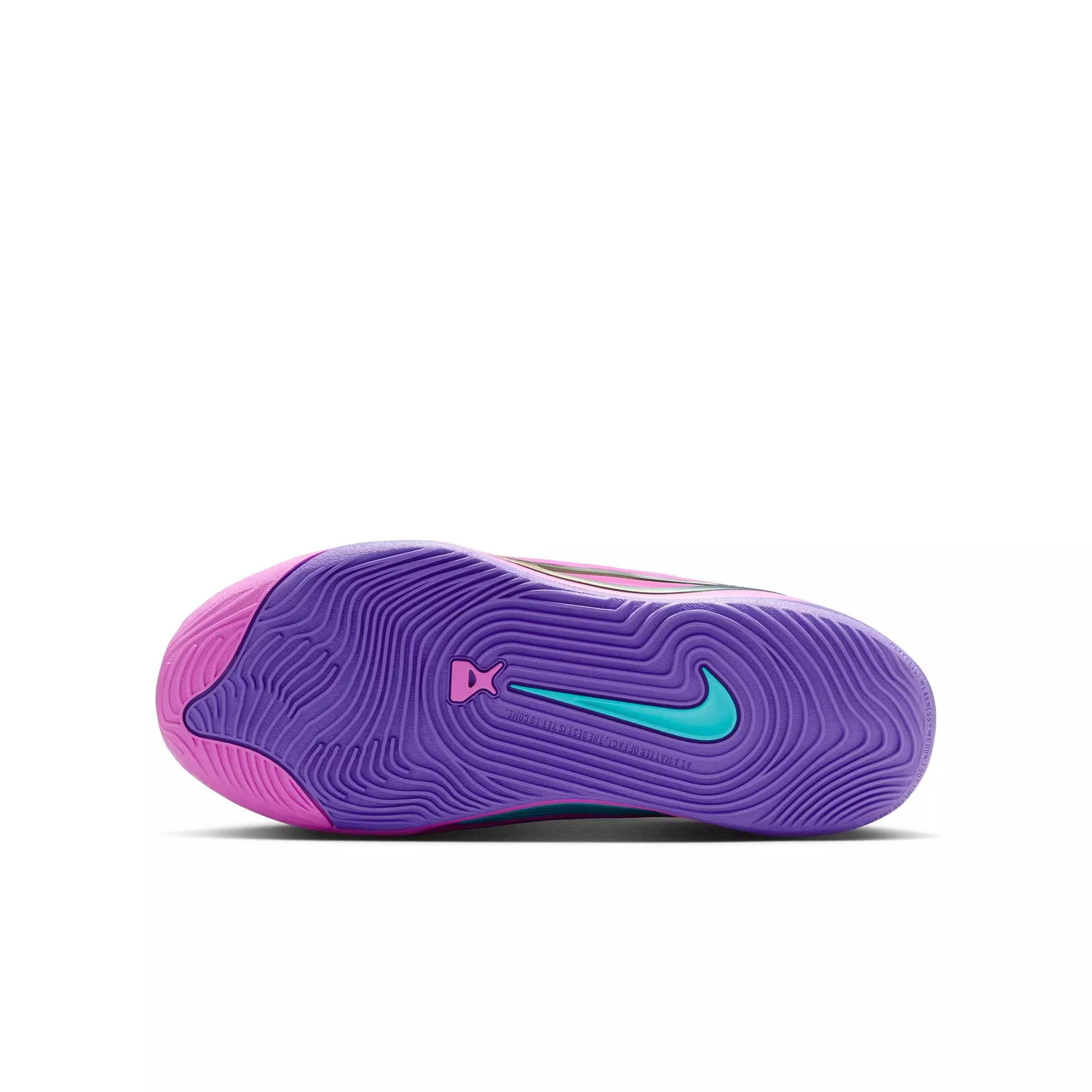 Nike A'One "Fierce Purple" Grade School Kids' Basketball Shoe - FIERCE PURPLE/METALLIC GOLD/HYPER VIOLET
