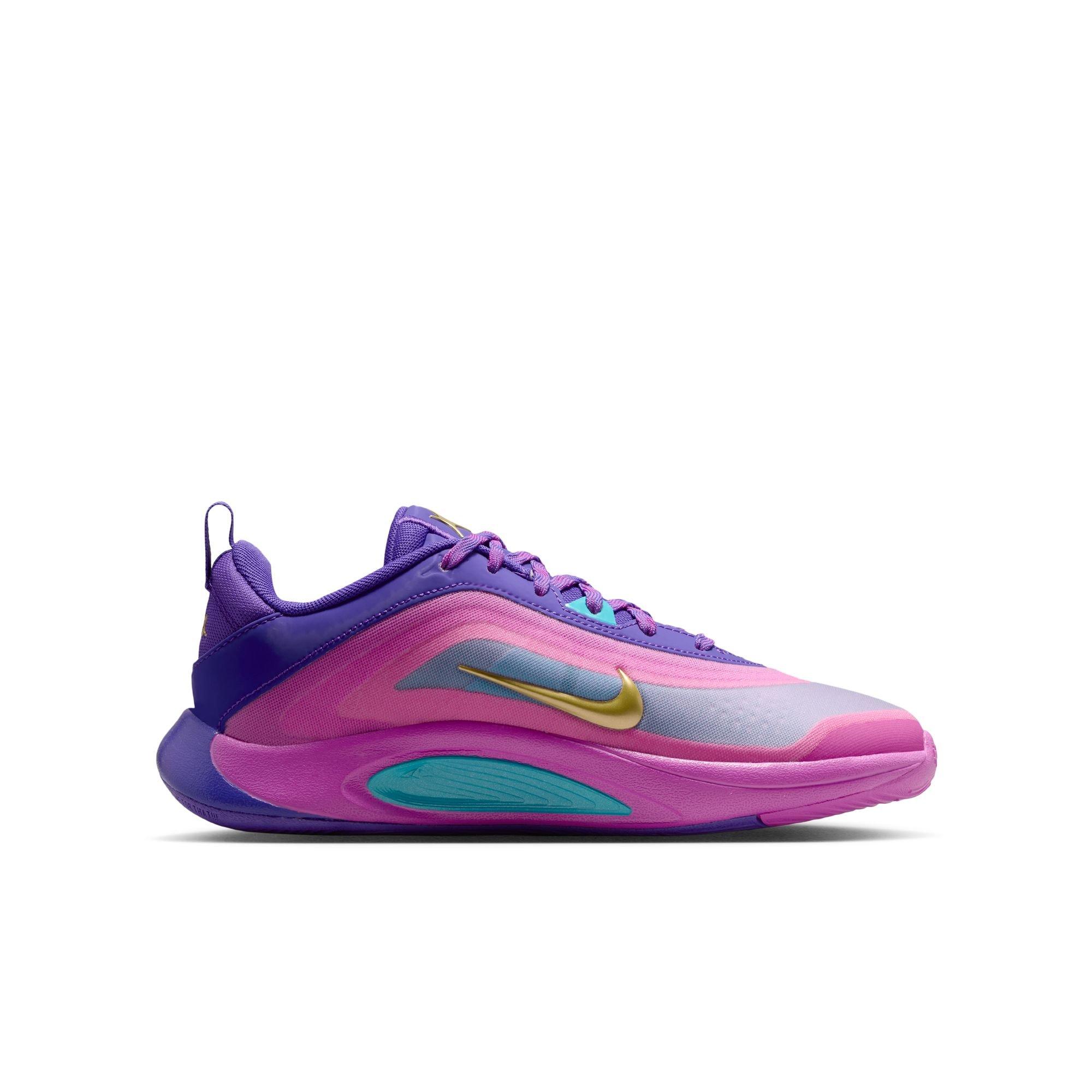 Nike A'One "Fierce Purple" Grade School Kids' Basketball Shoe