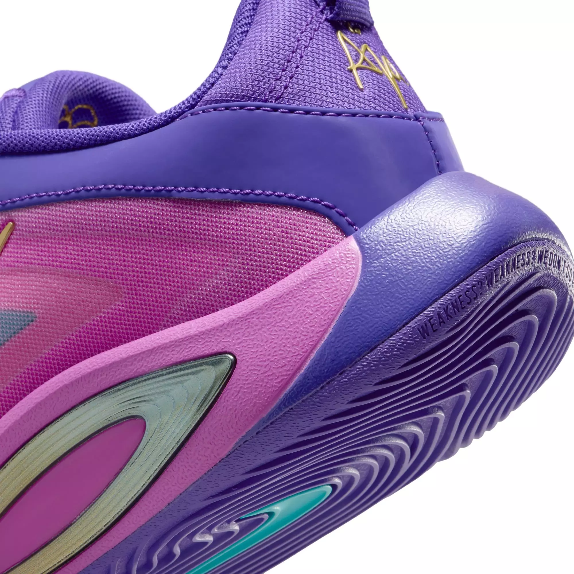 Nike A'One "Fierce Purple" Grade School Kids' Basketball Shoe - FIERCE PURPLE/METALLIC GOLD/HYPER VIOLET