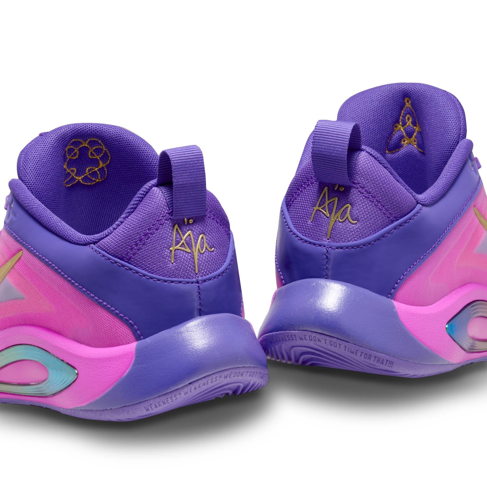 Nike A'One Fierce Purple Kids' Basketball Shoe Hibbett