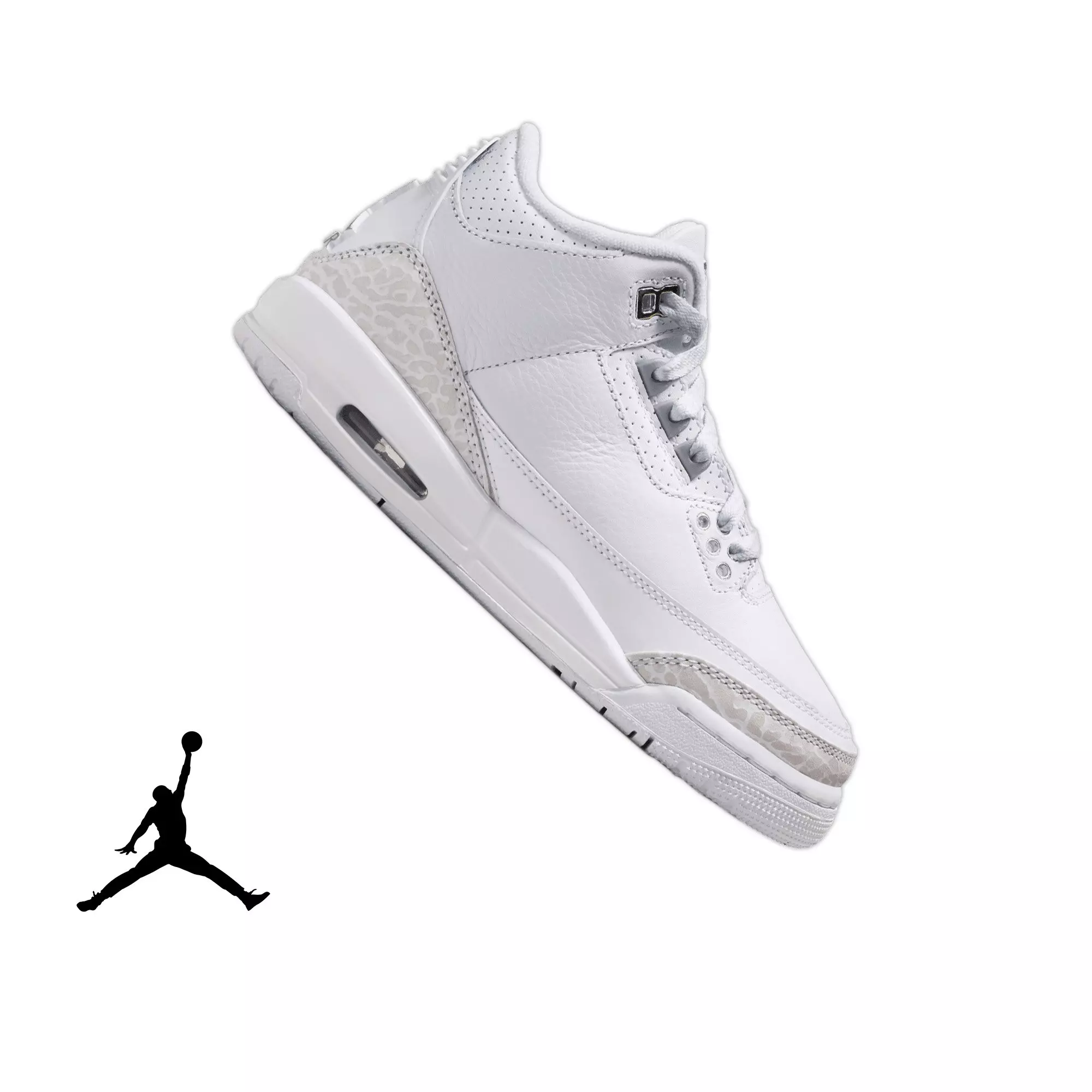 07/05 AJ 3 RETRO PURE MONEY GS - WHITE/METALLIC SILVER