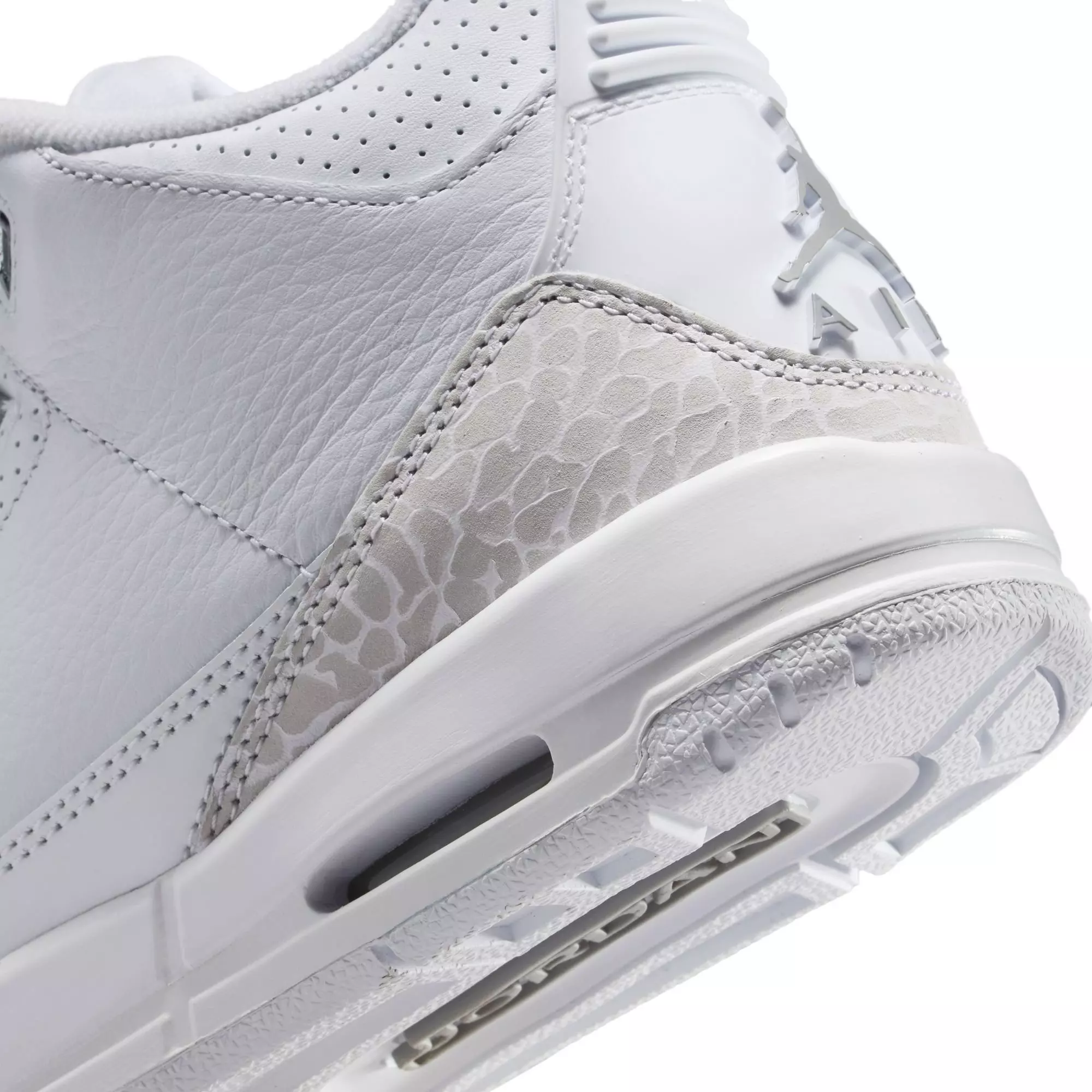 Jordan 3 Retro “Pure Money” Grade School Kids' Shoe - WHITE/METALLIC SILVER