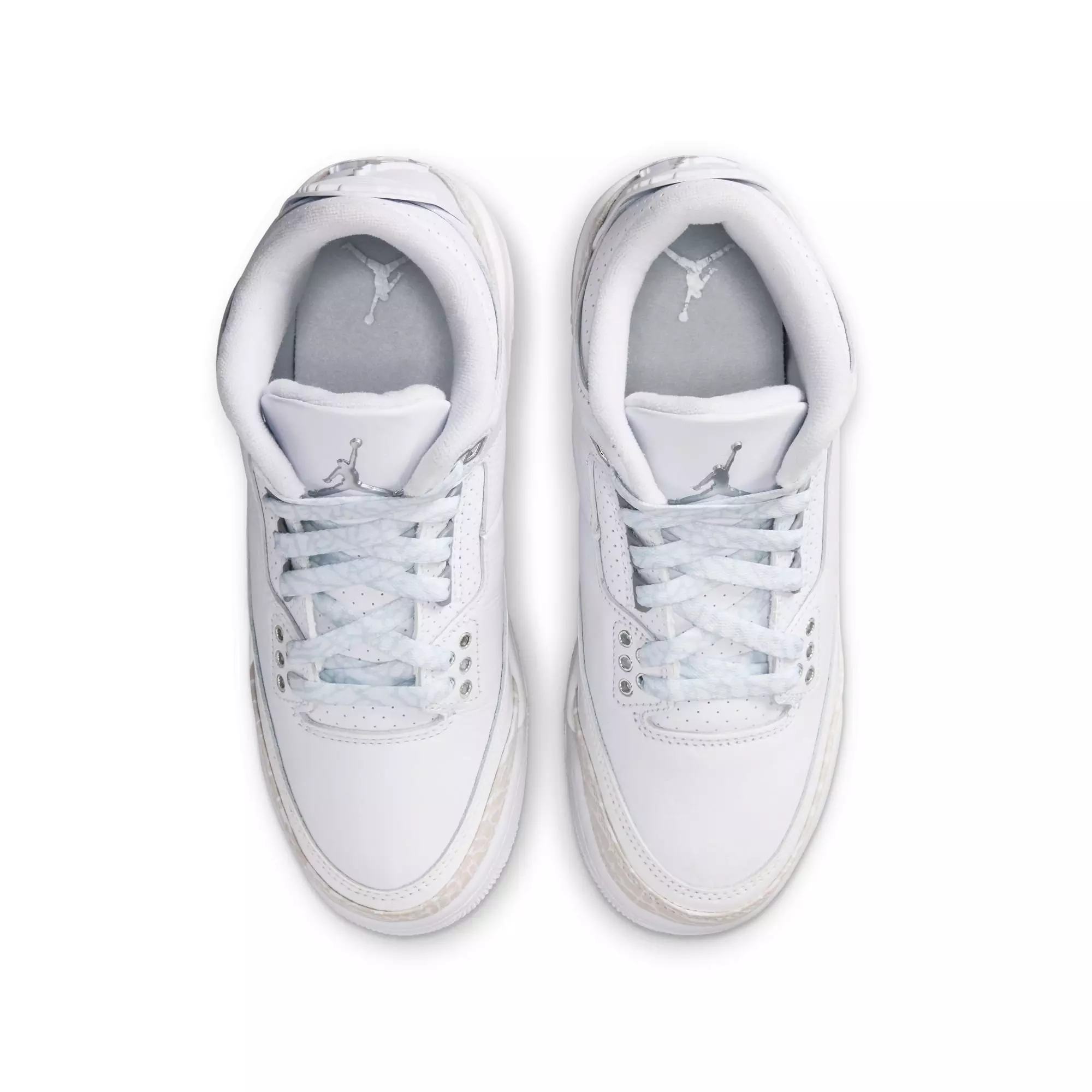 Jordan 3 Retro “Pure Money” Grade School Kids' Shoe - WHITE/METALLIC SILVER