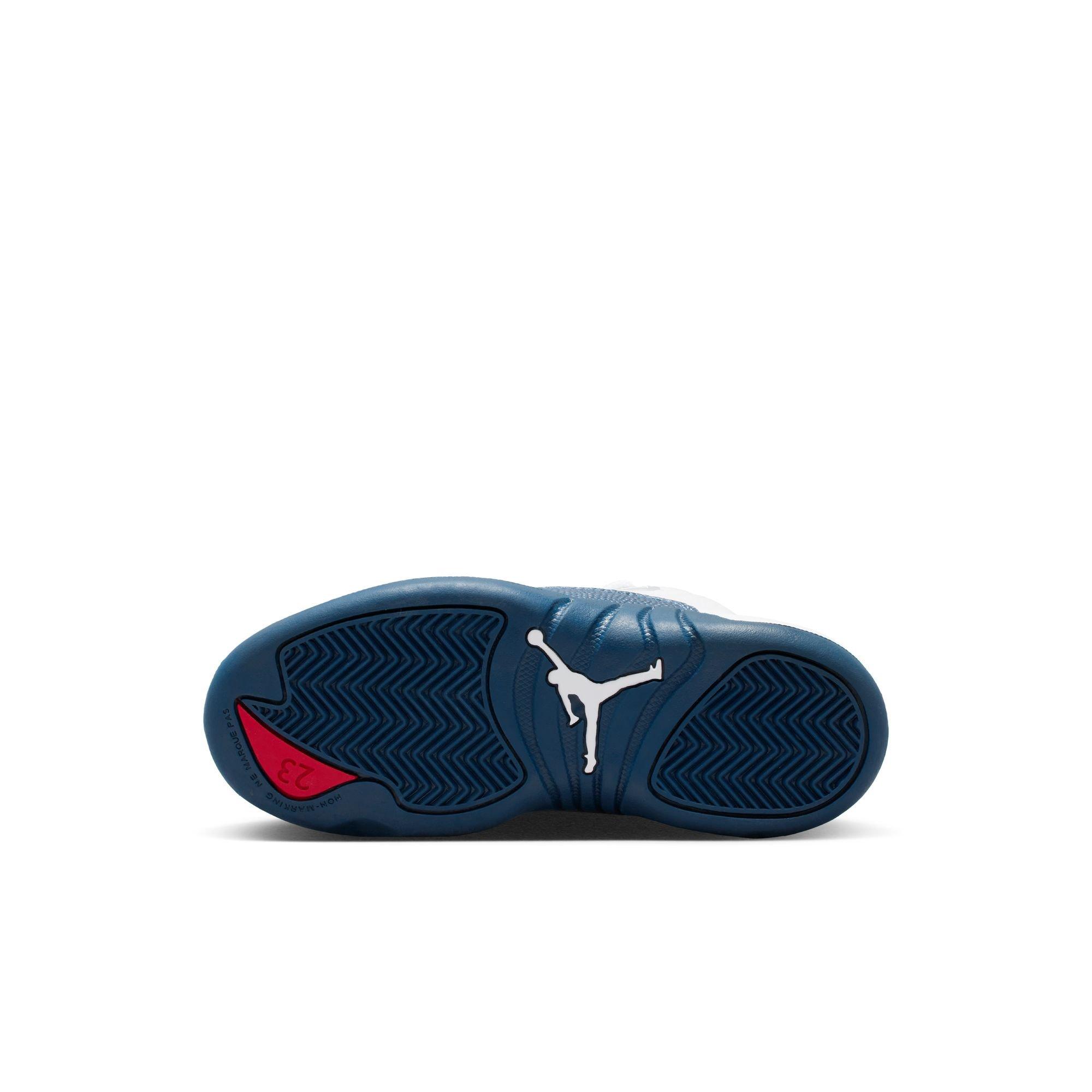 Jordan 12 Retro Preschool Kids' “French Blue and White” Shoe