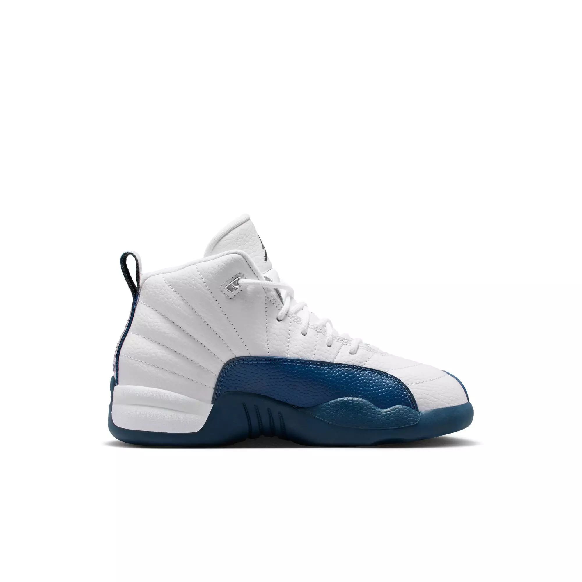 Jordan 12 Retro “French Blue and Blue” Preschool Kids' Shoe - WHITE/FRENCH BLUE/METALLIC SILVER