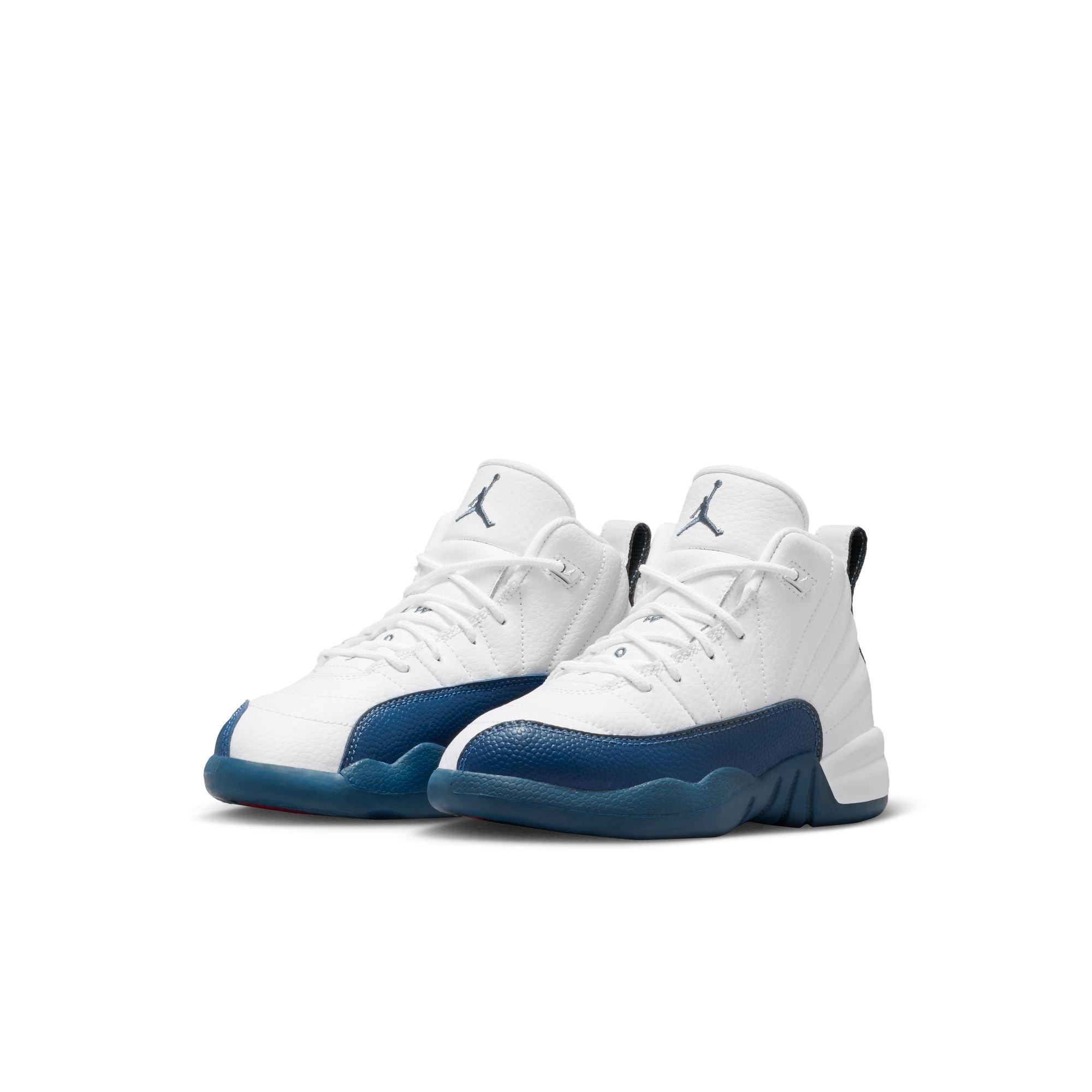 Jordan 12 Retro Preschool Kids' “French Blue and White” Shoe