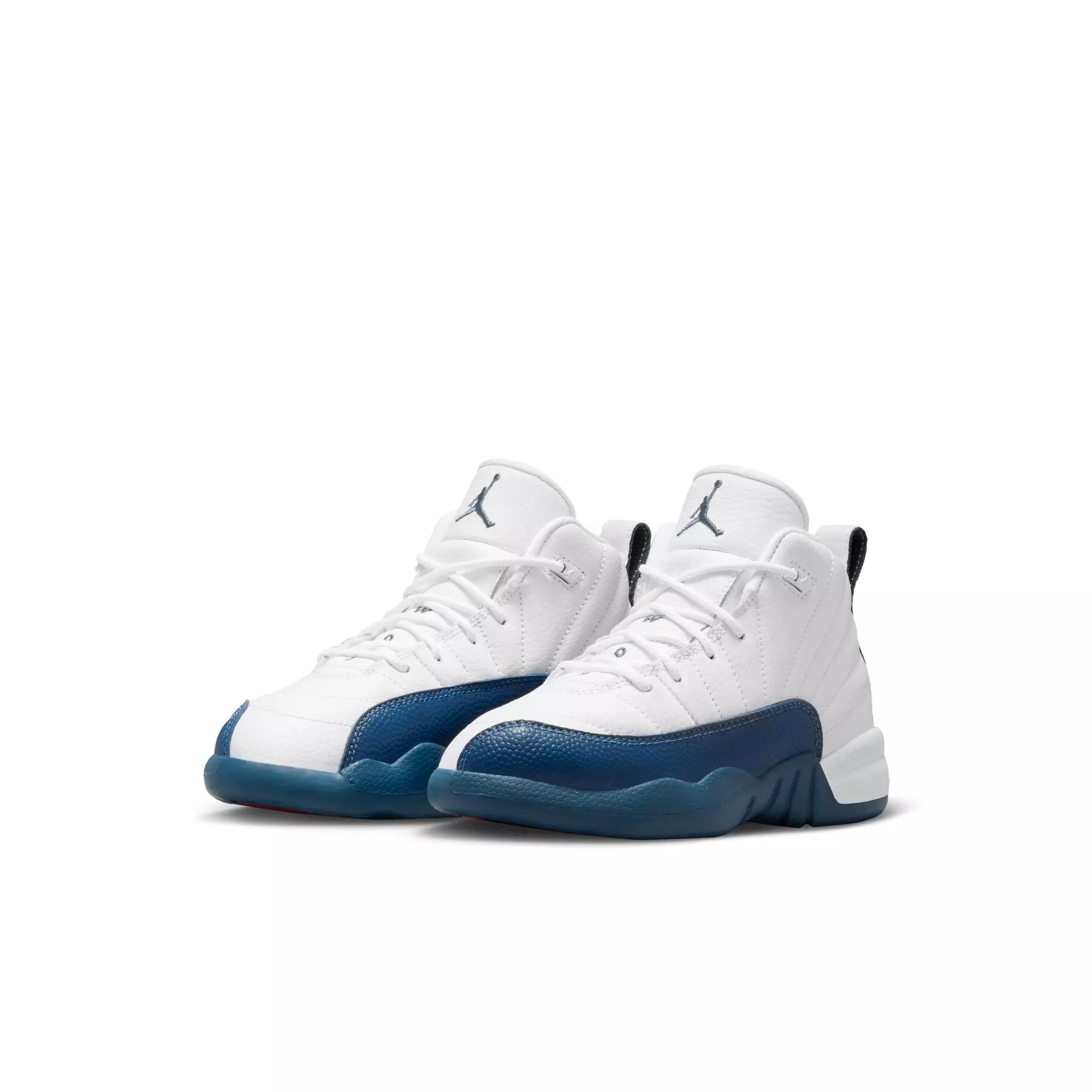 Jordan 12 Retro “French Blue and Blue” Preschool Kids' Shoe - WHITE/FRENCH BLUE/METALLIC SILVER