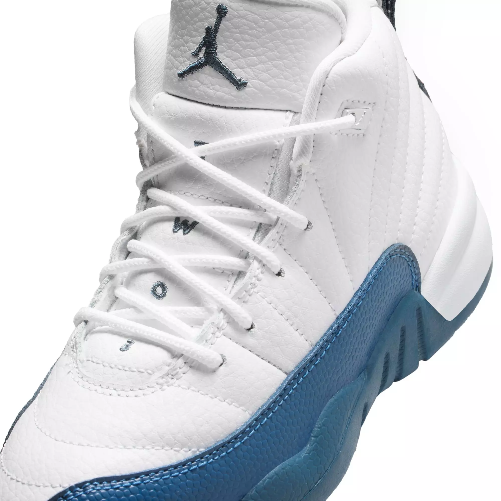 Jordan 12 Retro “French Blue and Blue” Preschool Kids' Shoe - WHITE/FRENCH BLUE/METALLIC SILVER
