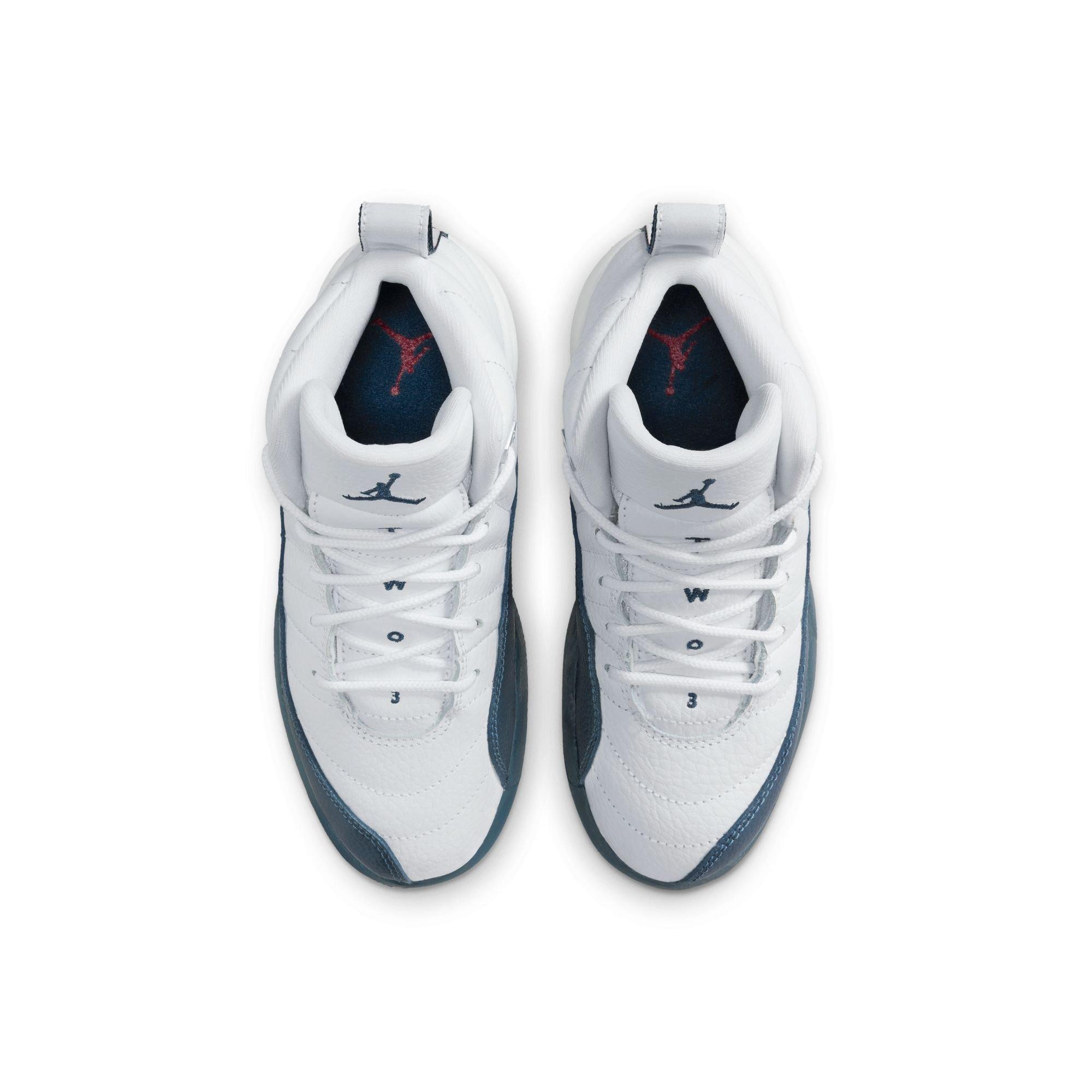 Jordan 12 Retro Preschool Kids' “French Blue and White” Shoe
