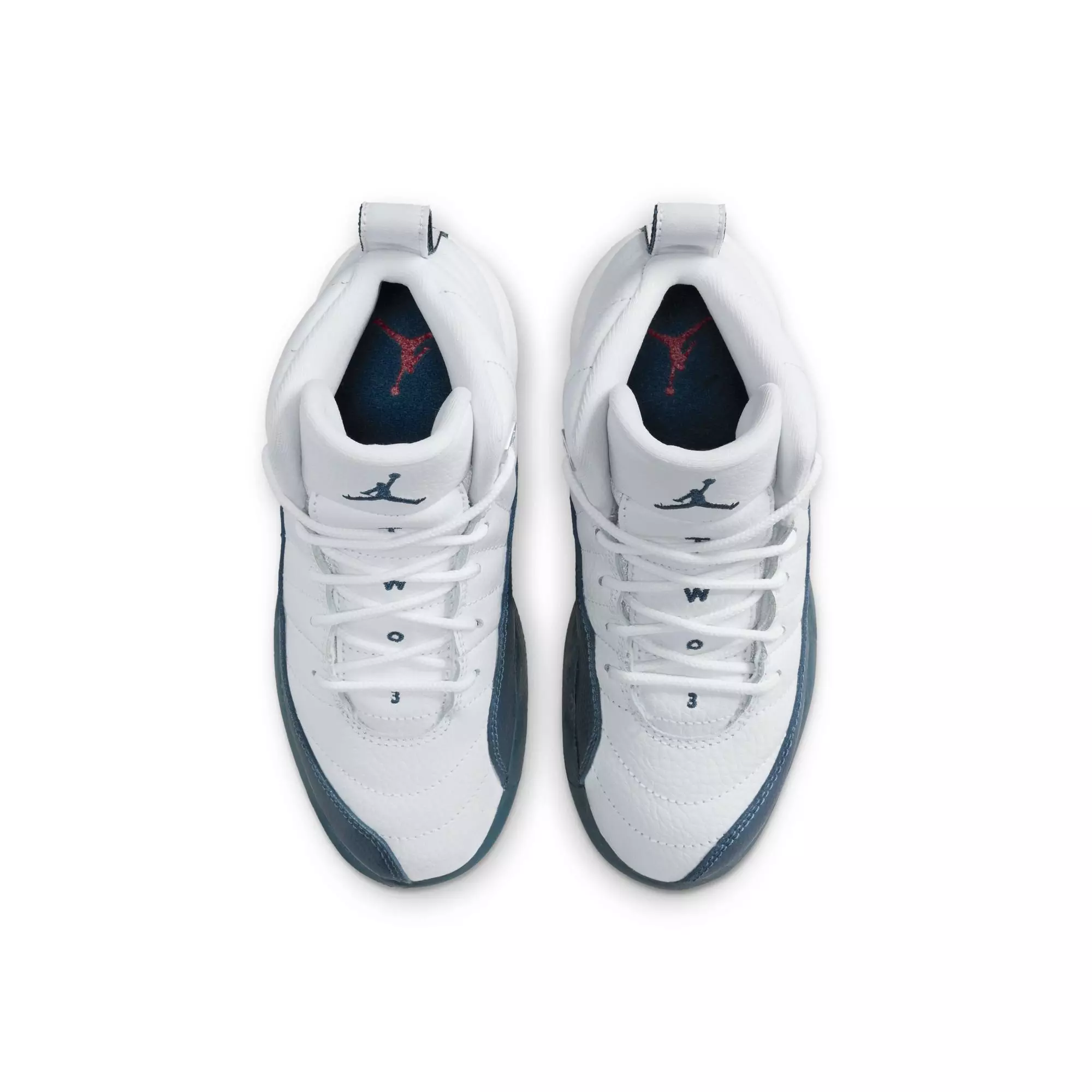 Jordan 12 Retro “French Blue and Blue” Preschool Kids' Shoe - WHITE/FRENCH BLUE/METALLIC SILVER