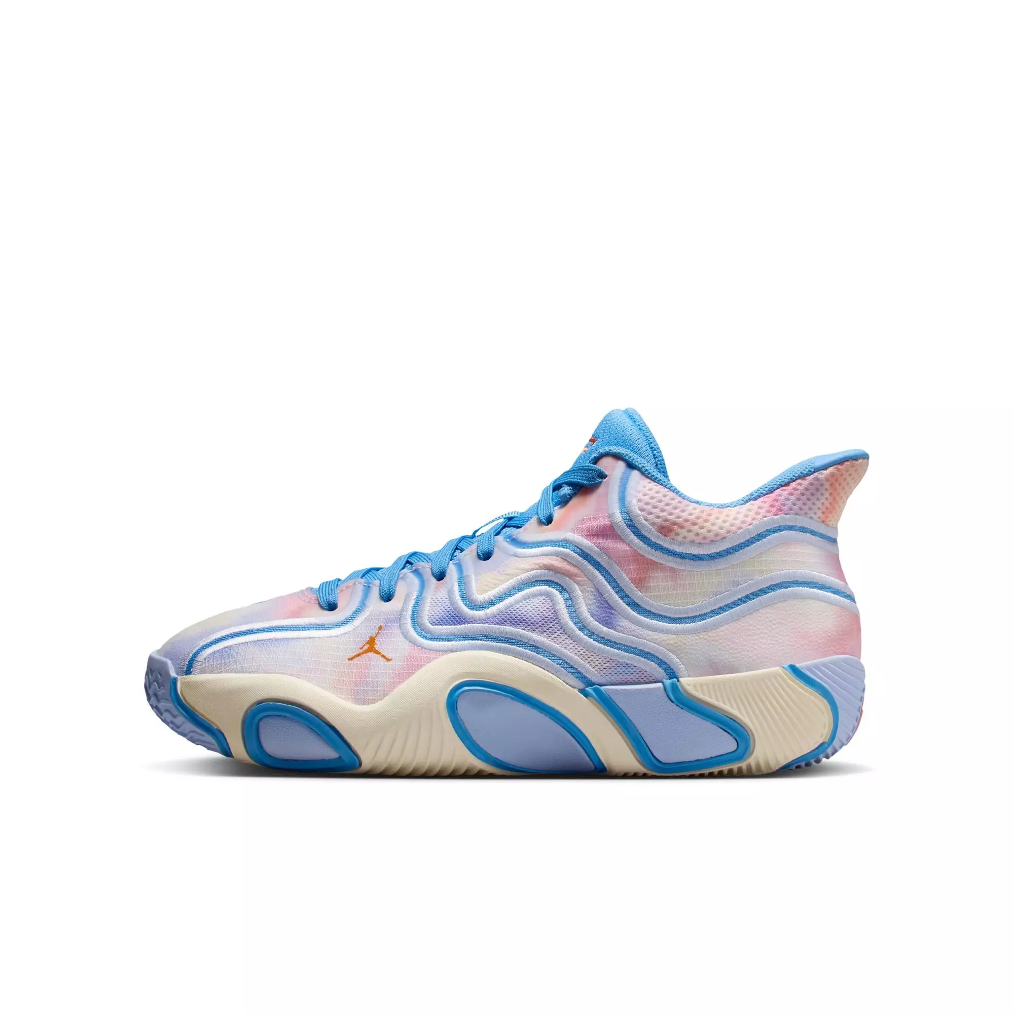 Jordan Tatum 3 "Tie Dye" Grade School Kids' Basketball Shoe - UNIVERSITY BLUE/CAMELLIA/PALE IVORY