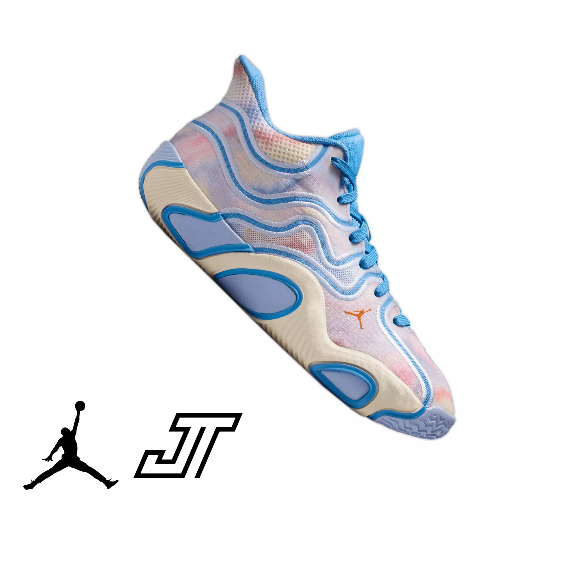 Jordan Tatum 3 "Tie Dye" Grade School Kid's Basketball Shoe - UNIVERSITY BLUE/CAMELLIA/PALE IVORY