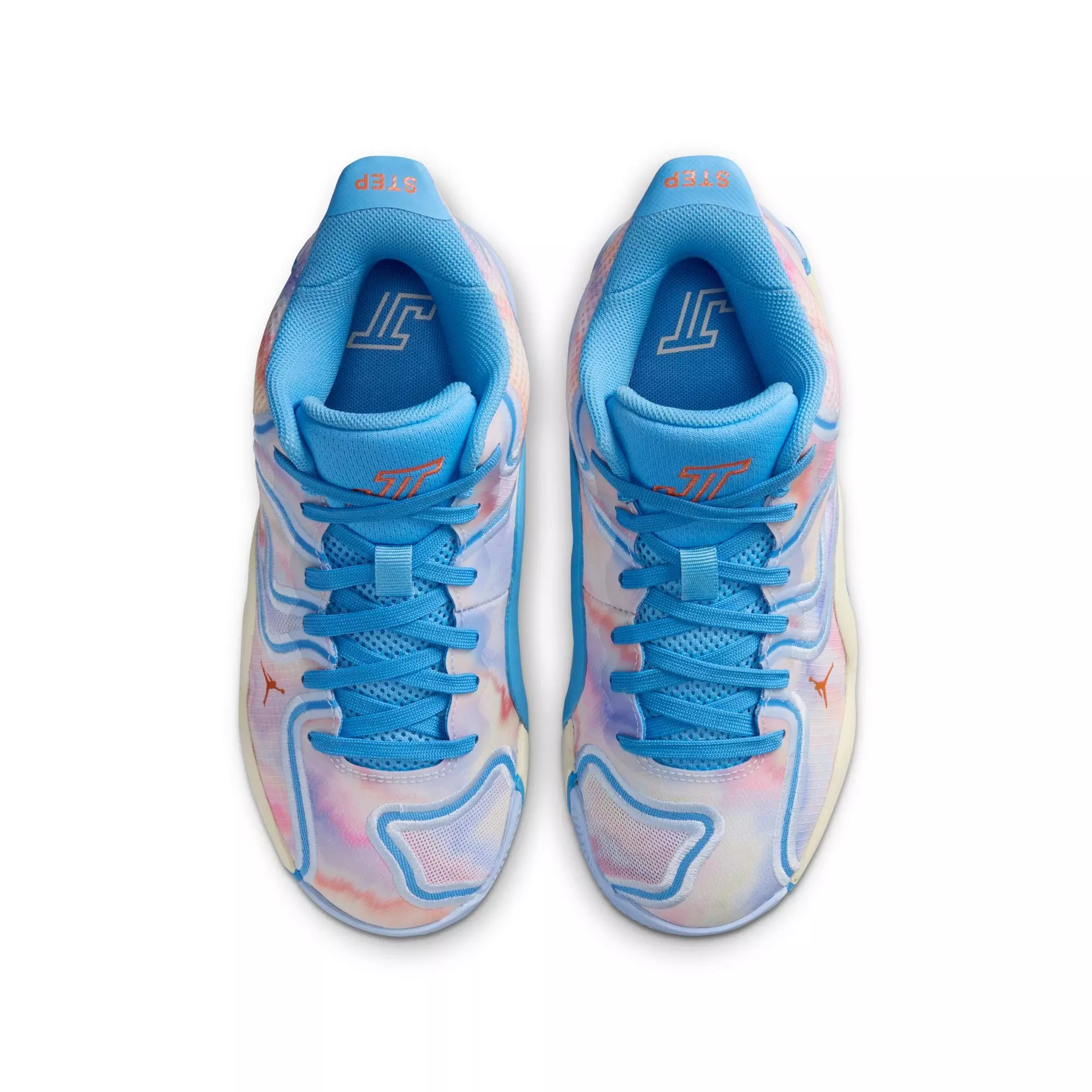 Jordan Tatum 3 "Tie Dye" Grade School Kids' Basketball Shoe - UNIVERSITY BLUE/CAMELLIA/PALE IVORY