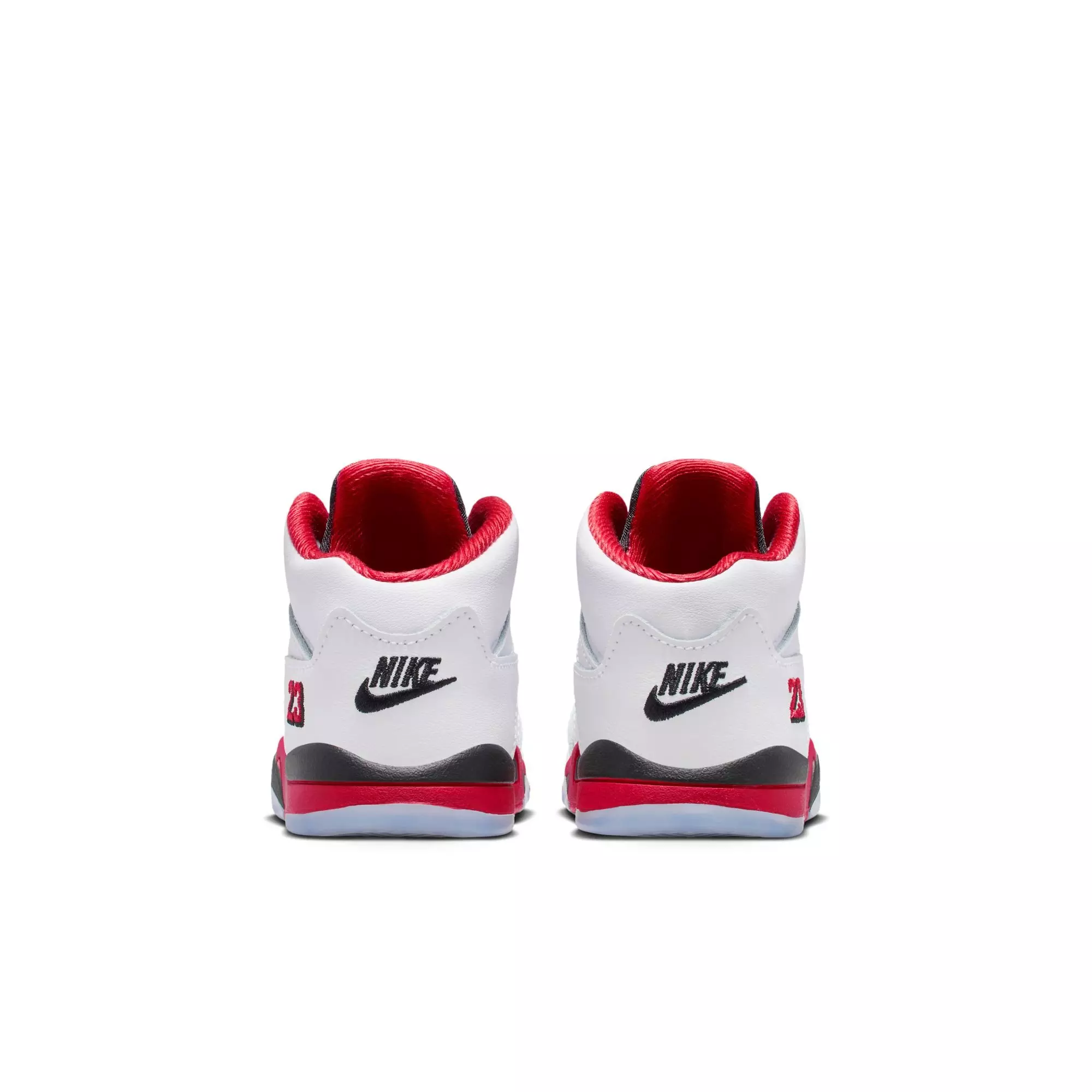 Jordan 5 Retro Fire Red "Black Tongue" Toddler Kids' Shoe - WHITE/FIRE RED/BLACK