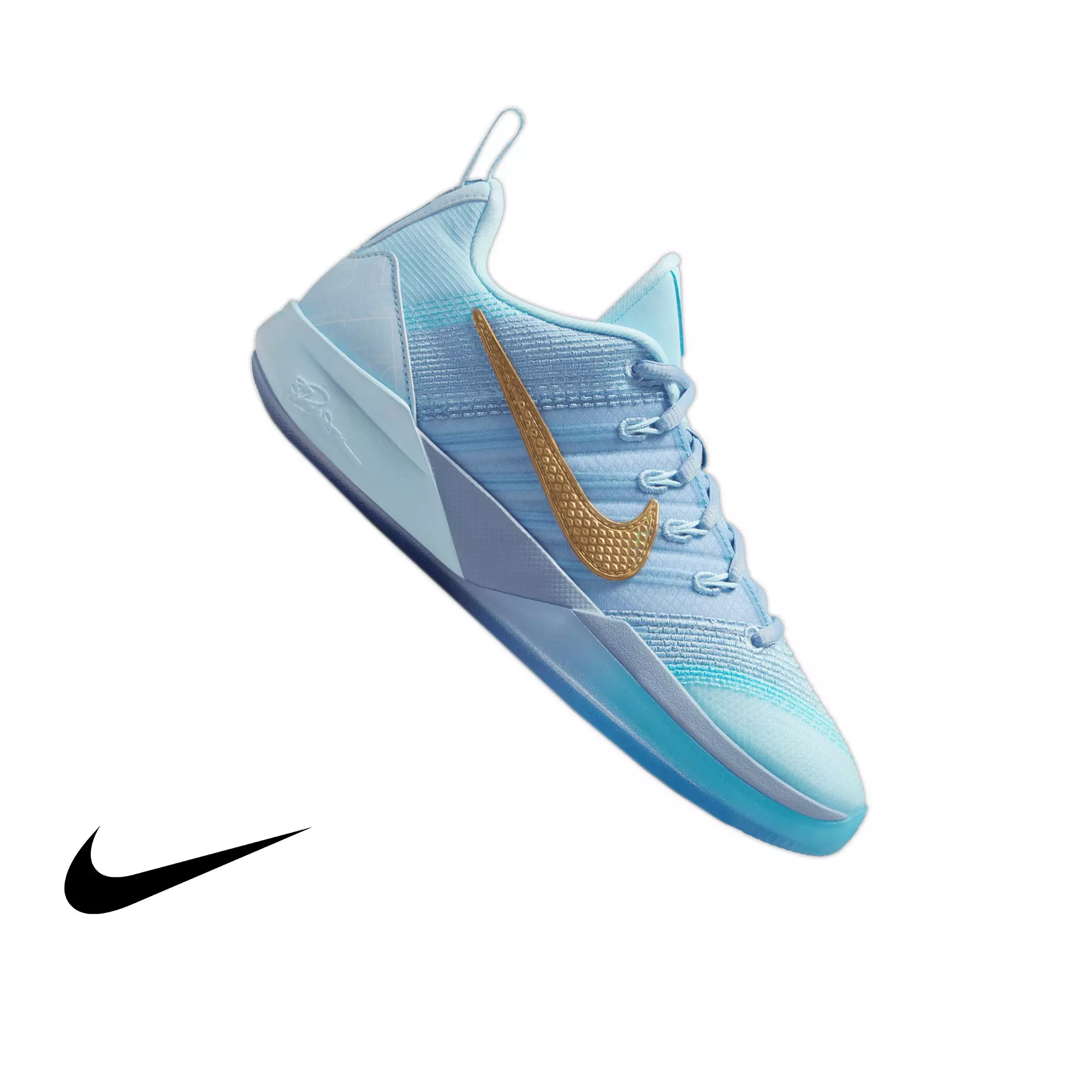 Nike Sabrina 3 "Blueprint" Grade School Kids' Basketball Shoe - GLACIER BLUE/METALLIC GOLD