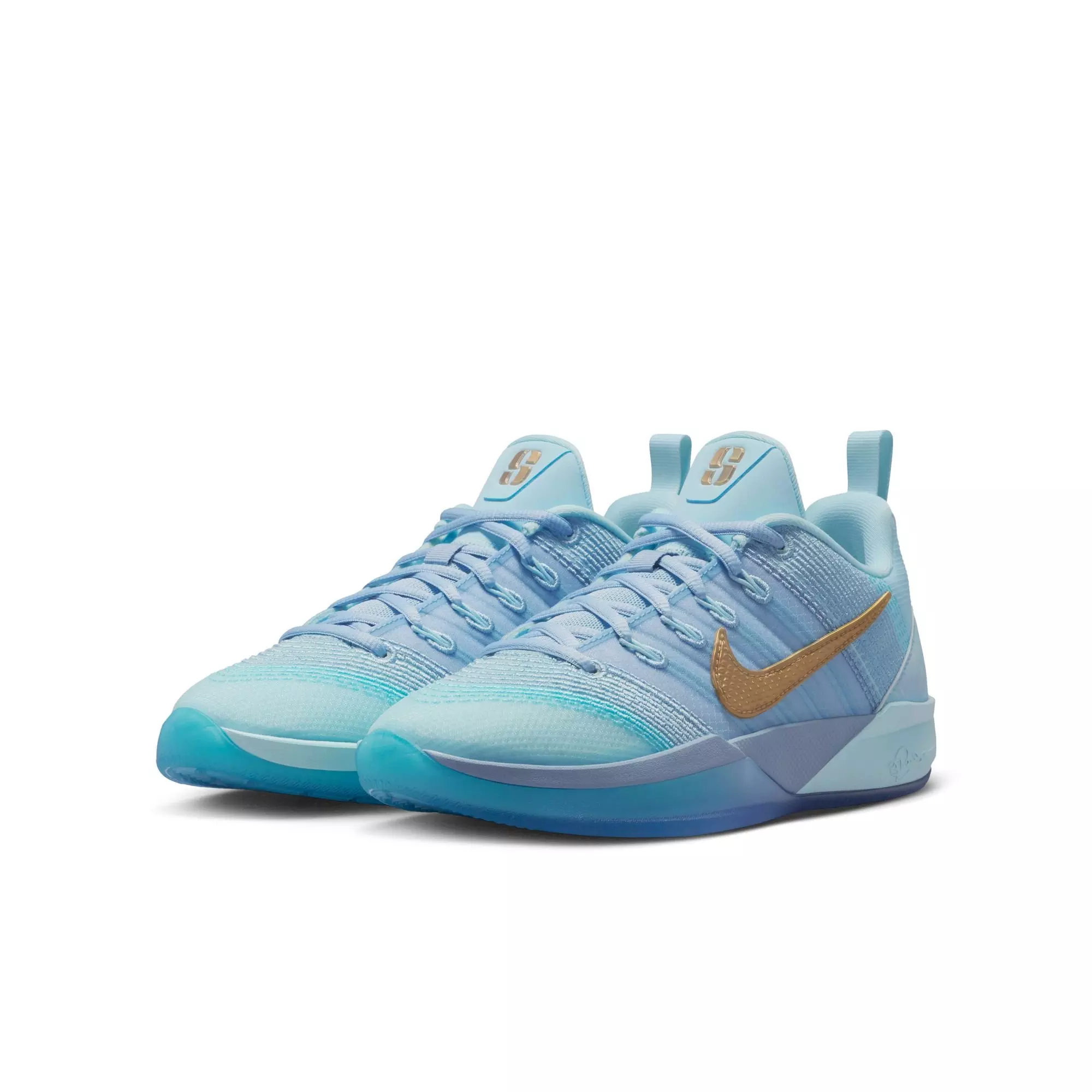Nike Sabrina 3 "Blueprint" Grade School Kids' Basketball Shoe - GLACIER BLUE/METALLIC GOLD