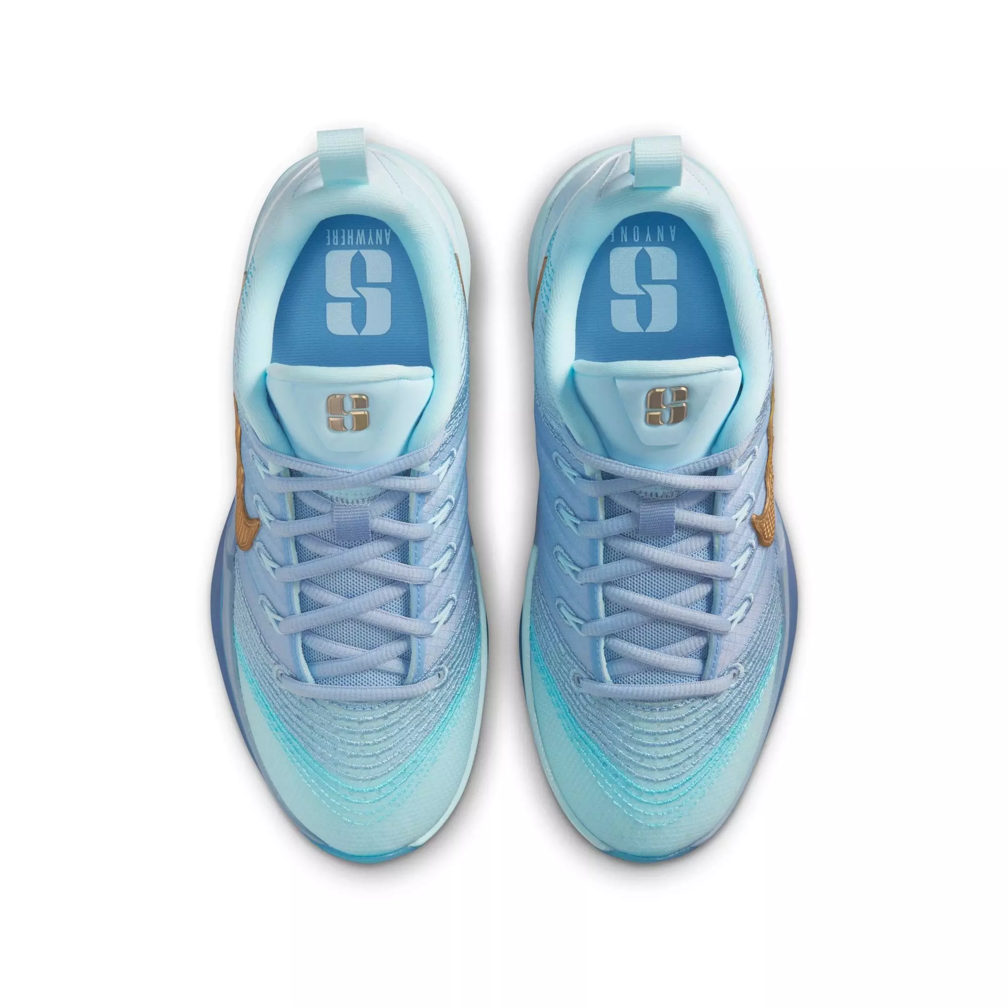 Nike Sabrina 3 "Blueprint" Grade School Kids' Basketball Shoe - GLACIER BLUE/METALLIC GOLD