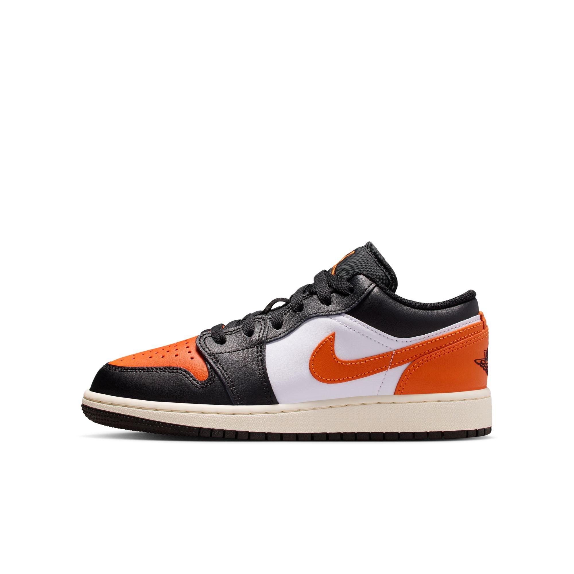 Jordan 1 Low Grade School Boys' "Black/Starfish/White" Shoe