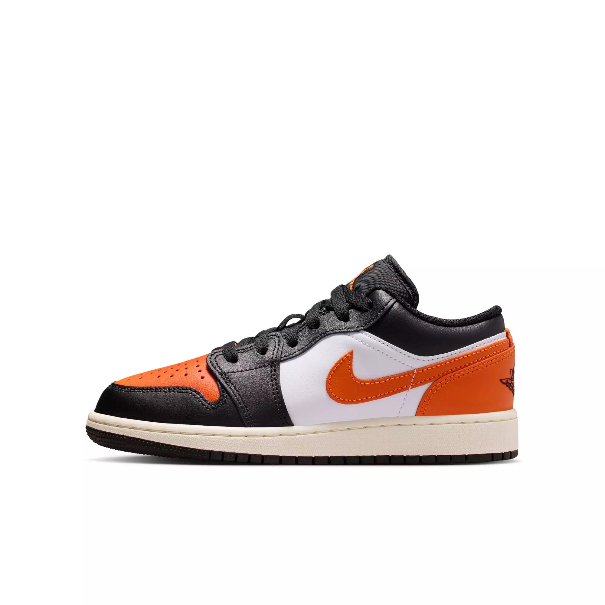 Jordan 1 Low "Black/Starfish/White" Grade School Boys' Shoe - ORANGE/BLACK