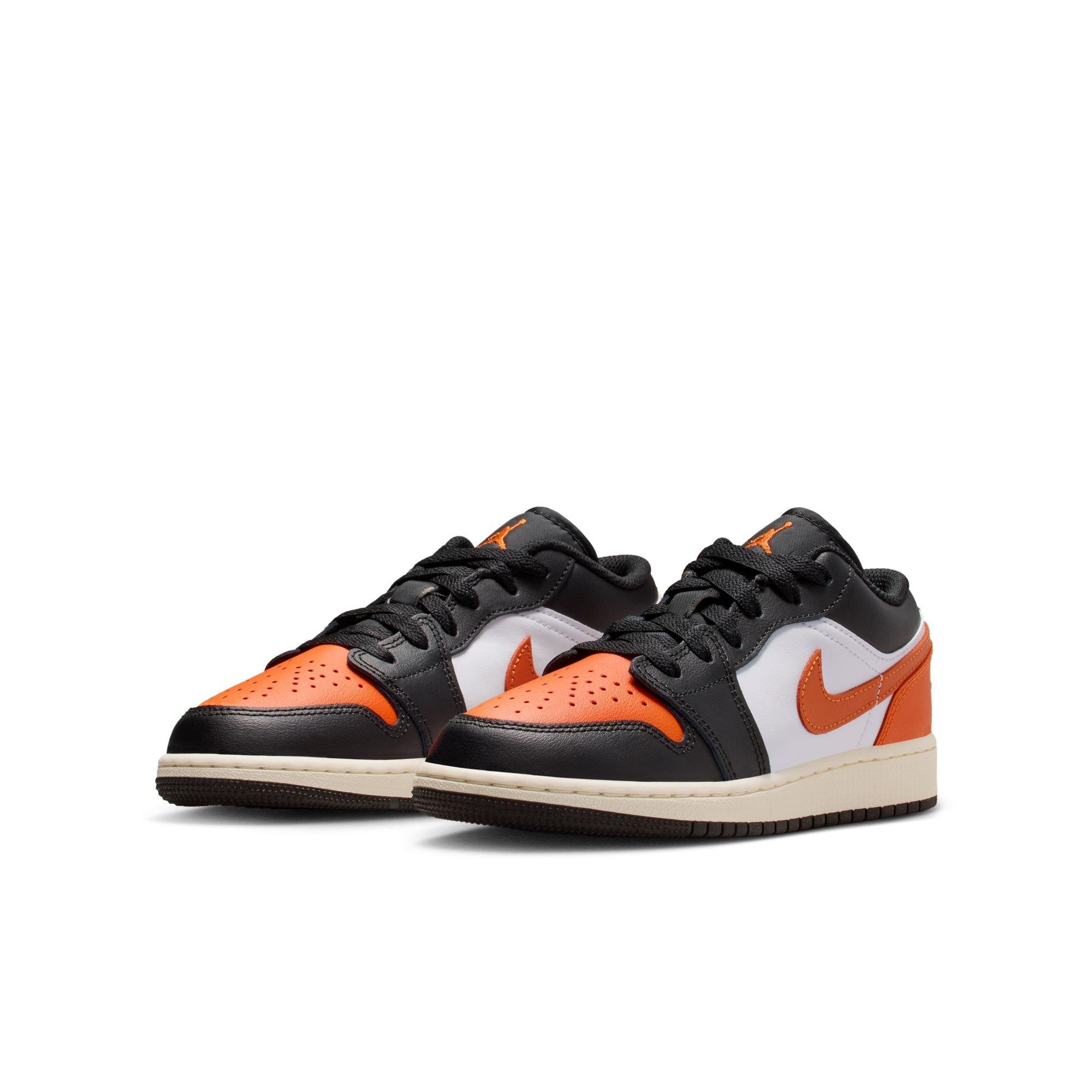 Jordan 1 Low Grade School Boys' "Black/Starfish/White" Shoe