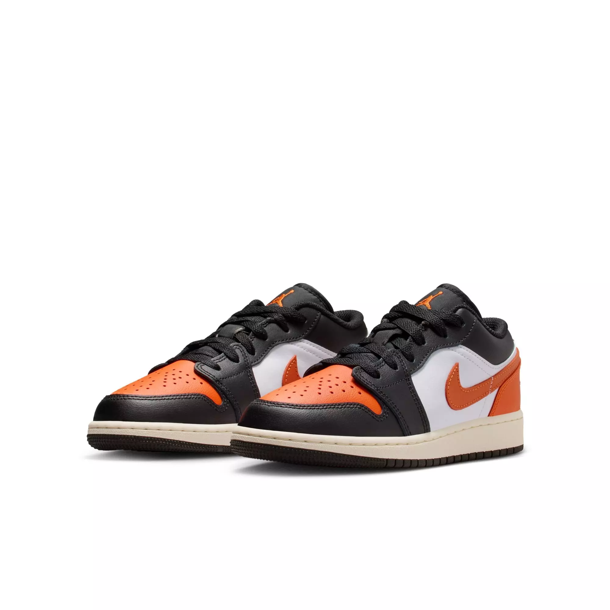 Jordan 1 Low "Black/Starfish/White" Grade School Boys' Shoe - ORANGE/BLACK