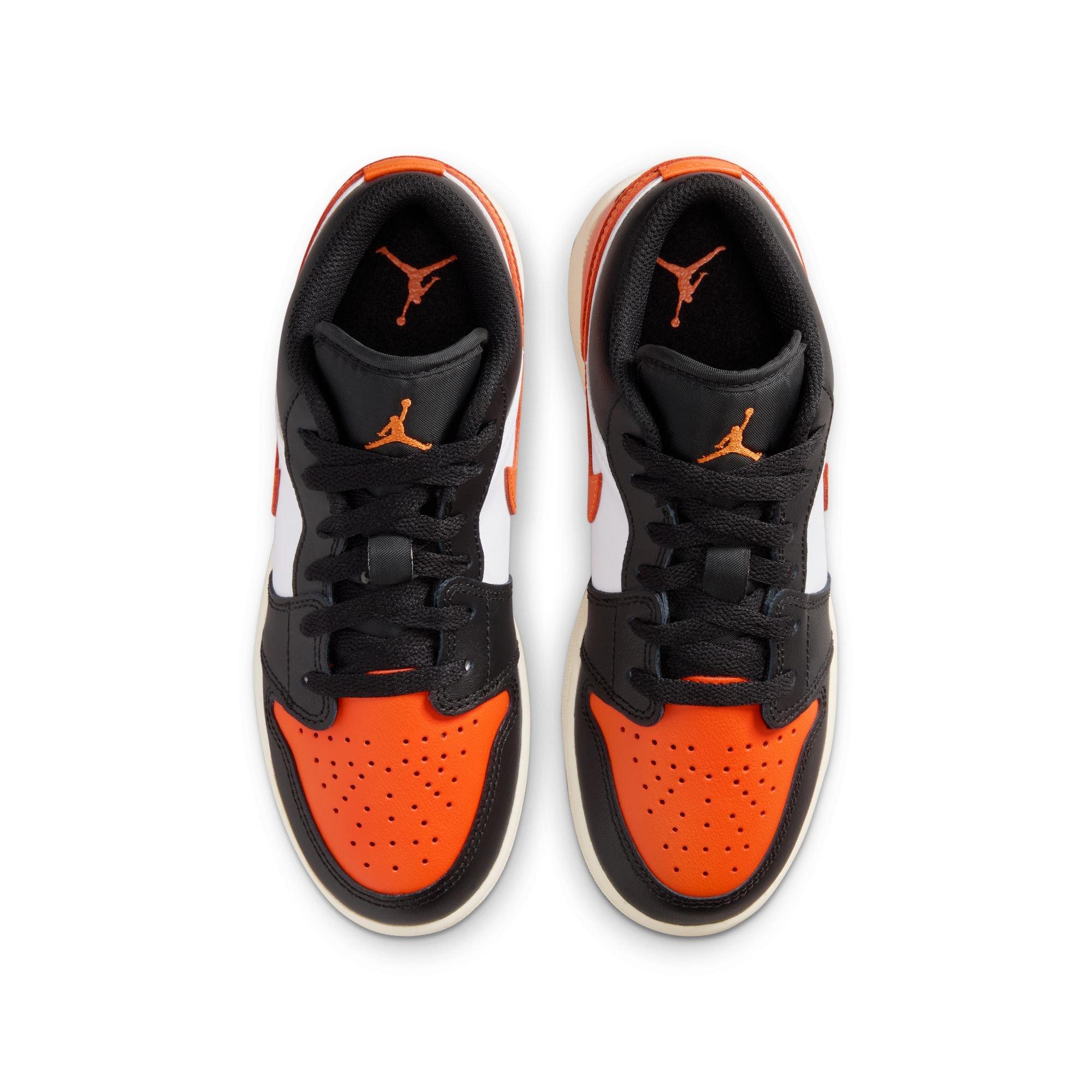 Jordan 1 Low Grade School Boys' "Black/Starfish/White" Shoe