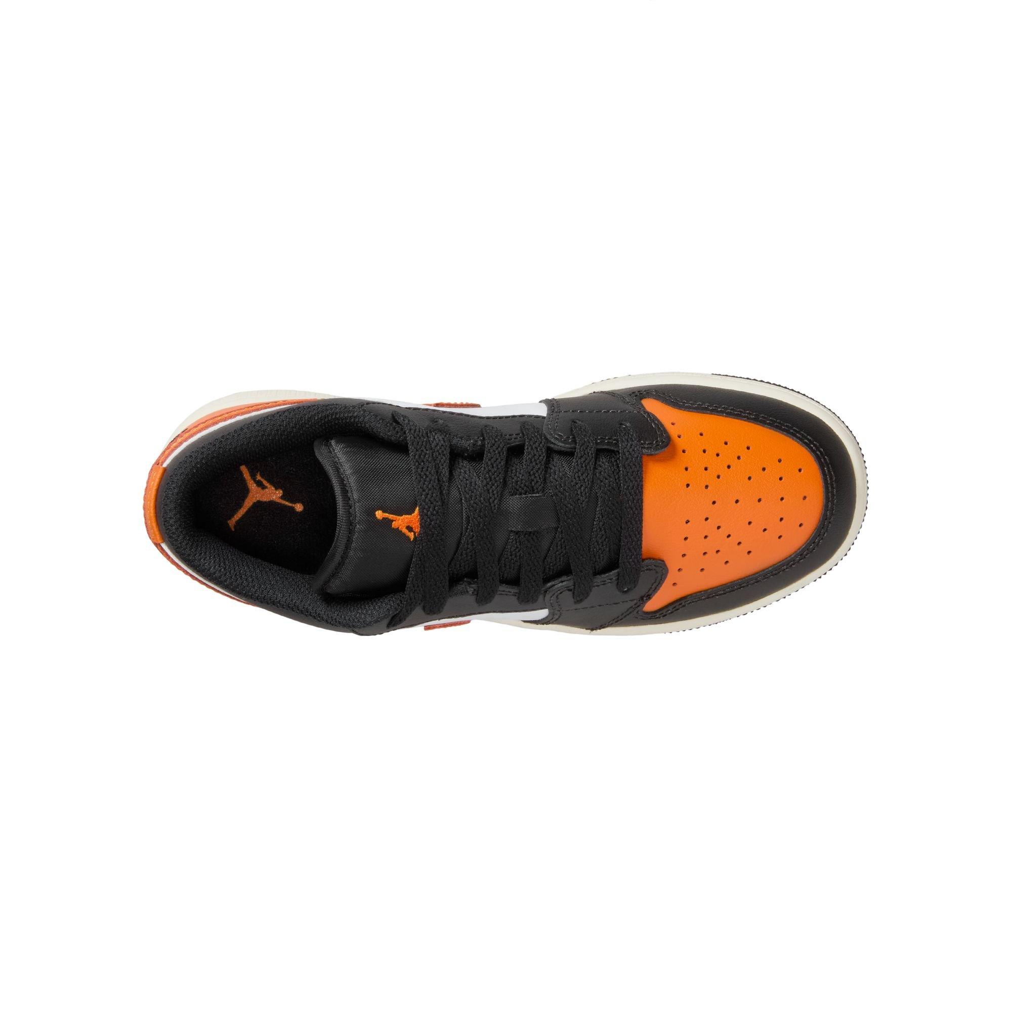 Jordan 1 Low Grade School Boys' "Black/Starfish/White" Shoe