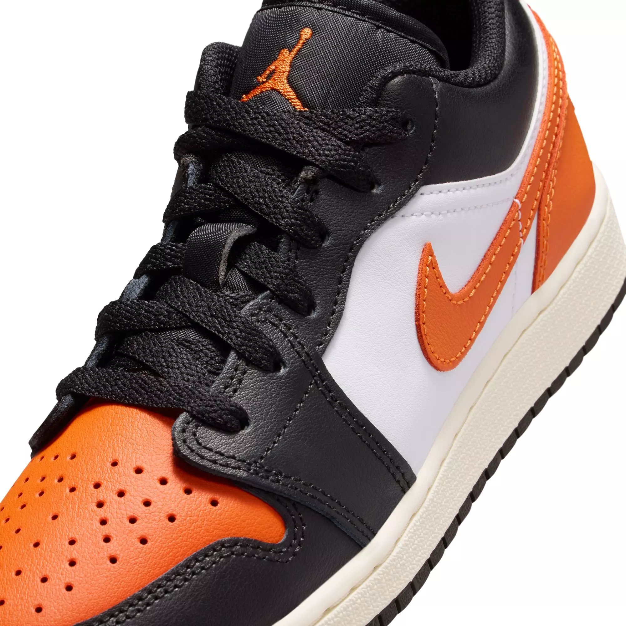 Jordan 1 Low "Black/Starfish/White" Grade School Boys' Shoe - ORANGE/BLACK