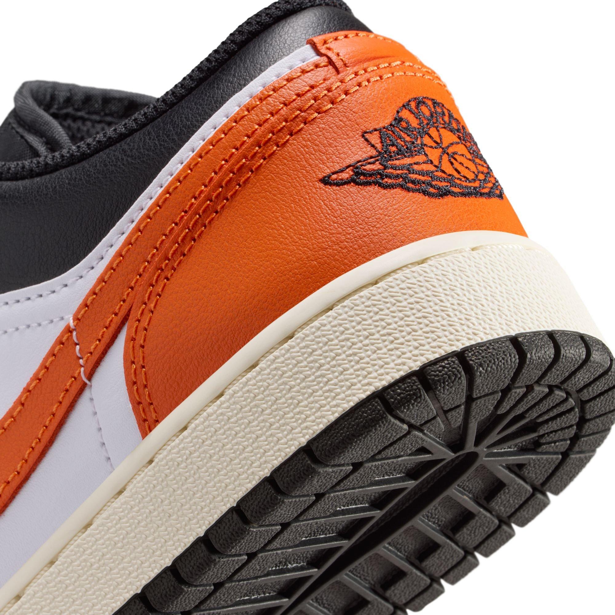 Jordan 1 Low Grade School Boys' "Black/Starfish/White" Shoe
