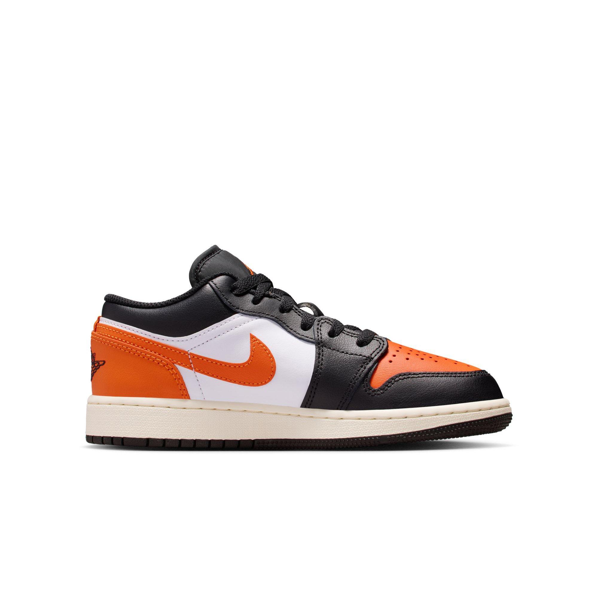 Jordan 1 Low Grade School Boys' "Black/Starfish/White" Shoe