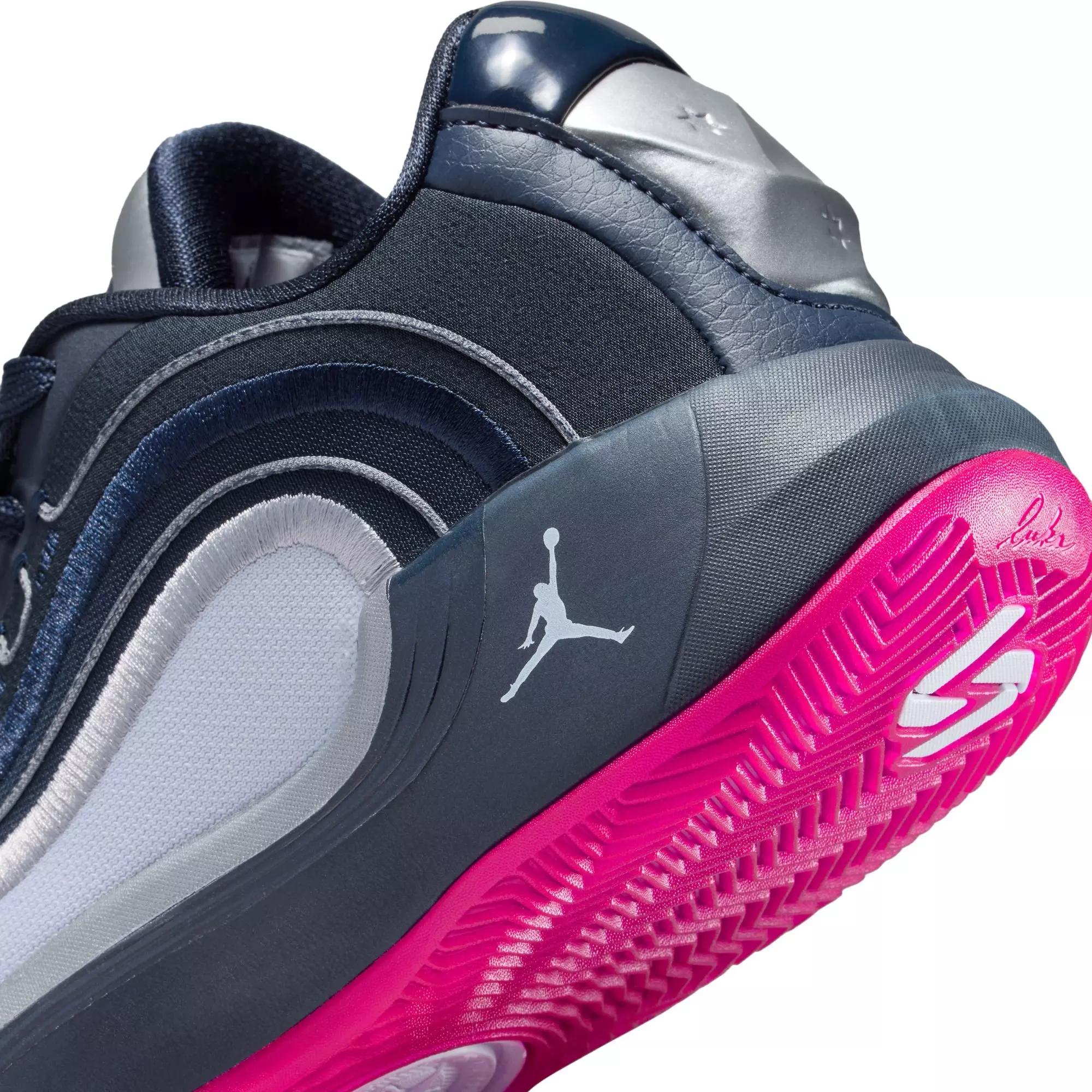 Jordan Luka 4 "Navidor" Grade School Boys' Basketball Shoe - BLACK/CORAL