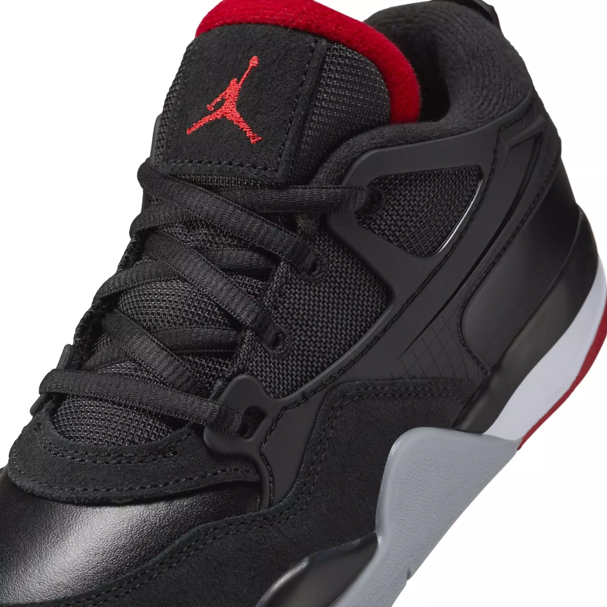 Jordan 4 RM "Black/Varsity Red/Wolf Grey/White" Preschool Boys' Shoe - BLACK/RED