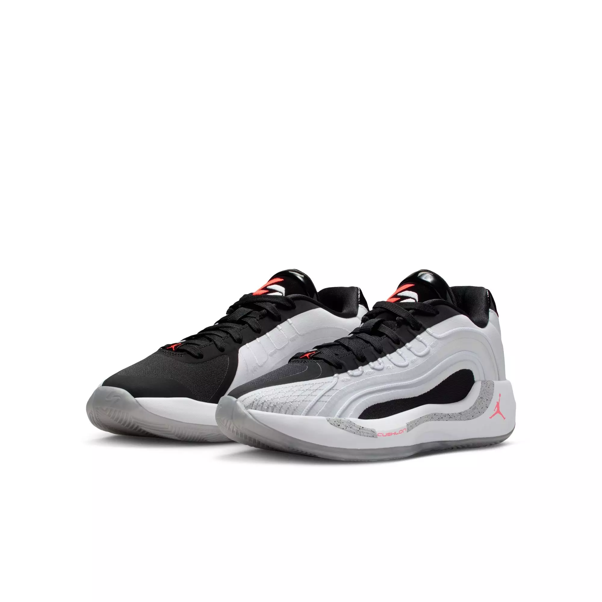 Jordan Luka 4 "White Cement" Grade School Kids' Basketball Shoe - WHITE/BRIGHT CRIMSON/BLACK