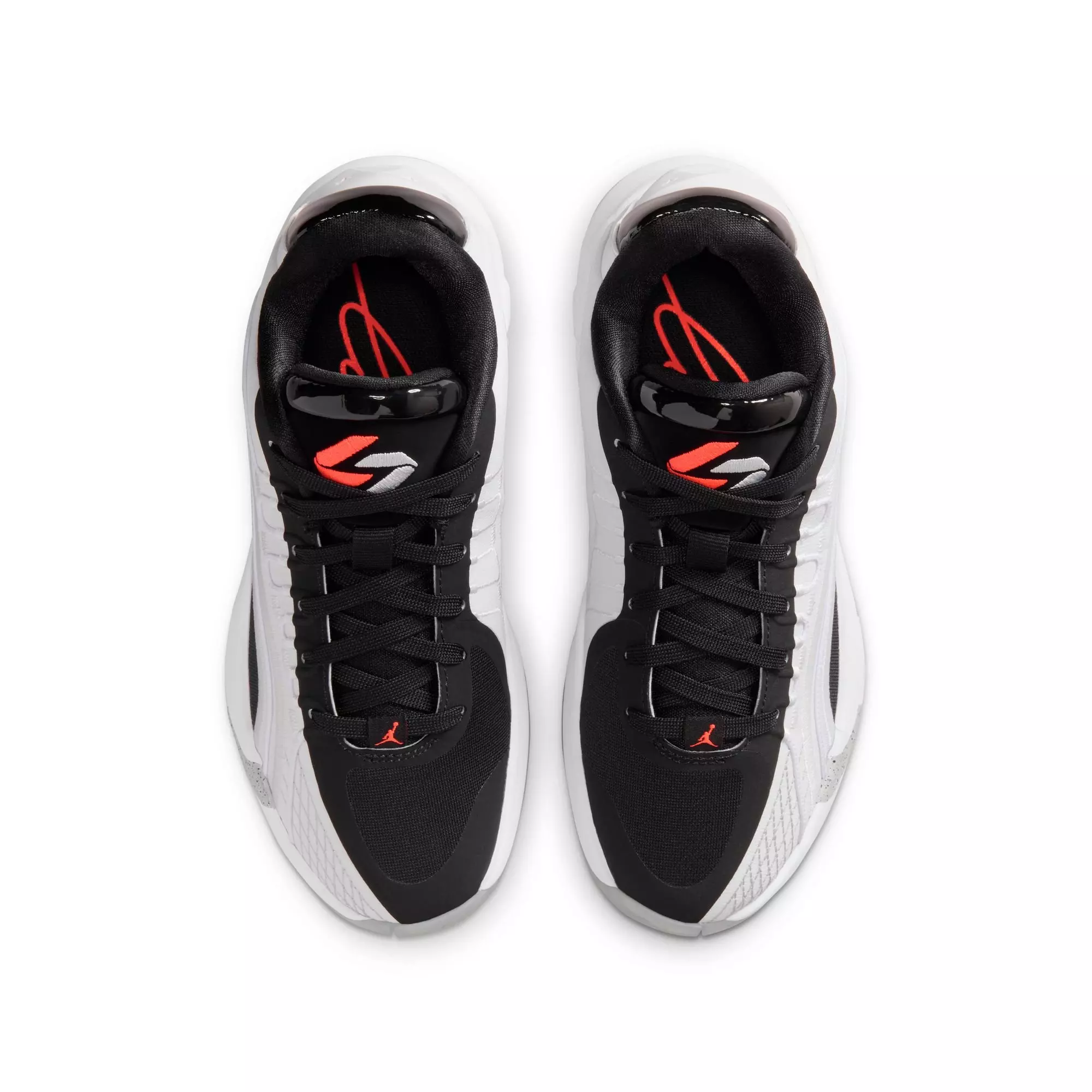 Jordan Luka 4 "White Cement" Grade School Kids' Basketball Shoe - WHITE/BRIGHT CRIMSON/BLACK