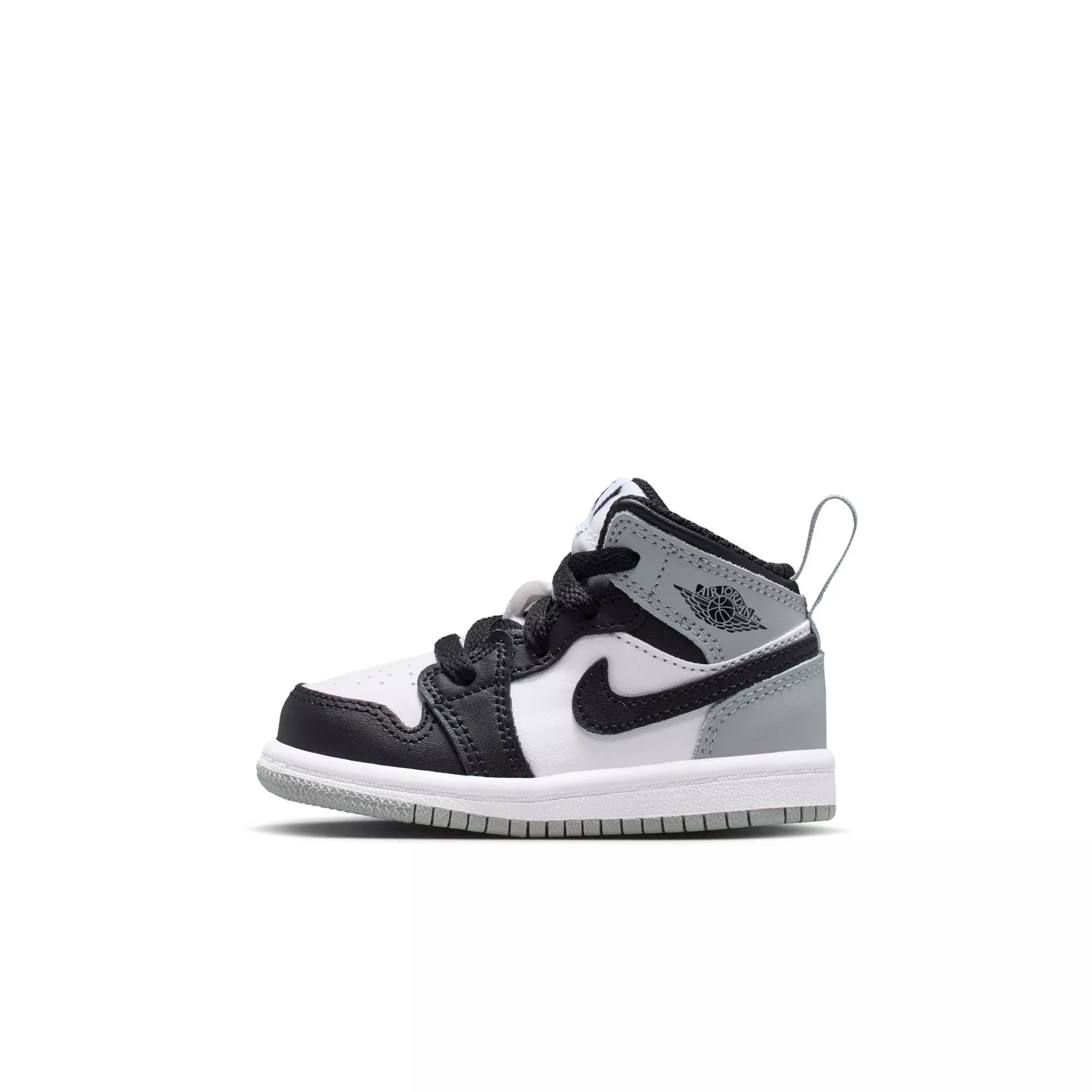 Jordan 1 Mid "White/Black/Lt Smoke Grey" Toddler Boys' Shoe - BLACK/GREY/WHITE