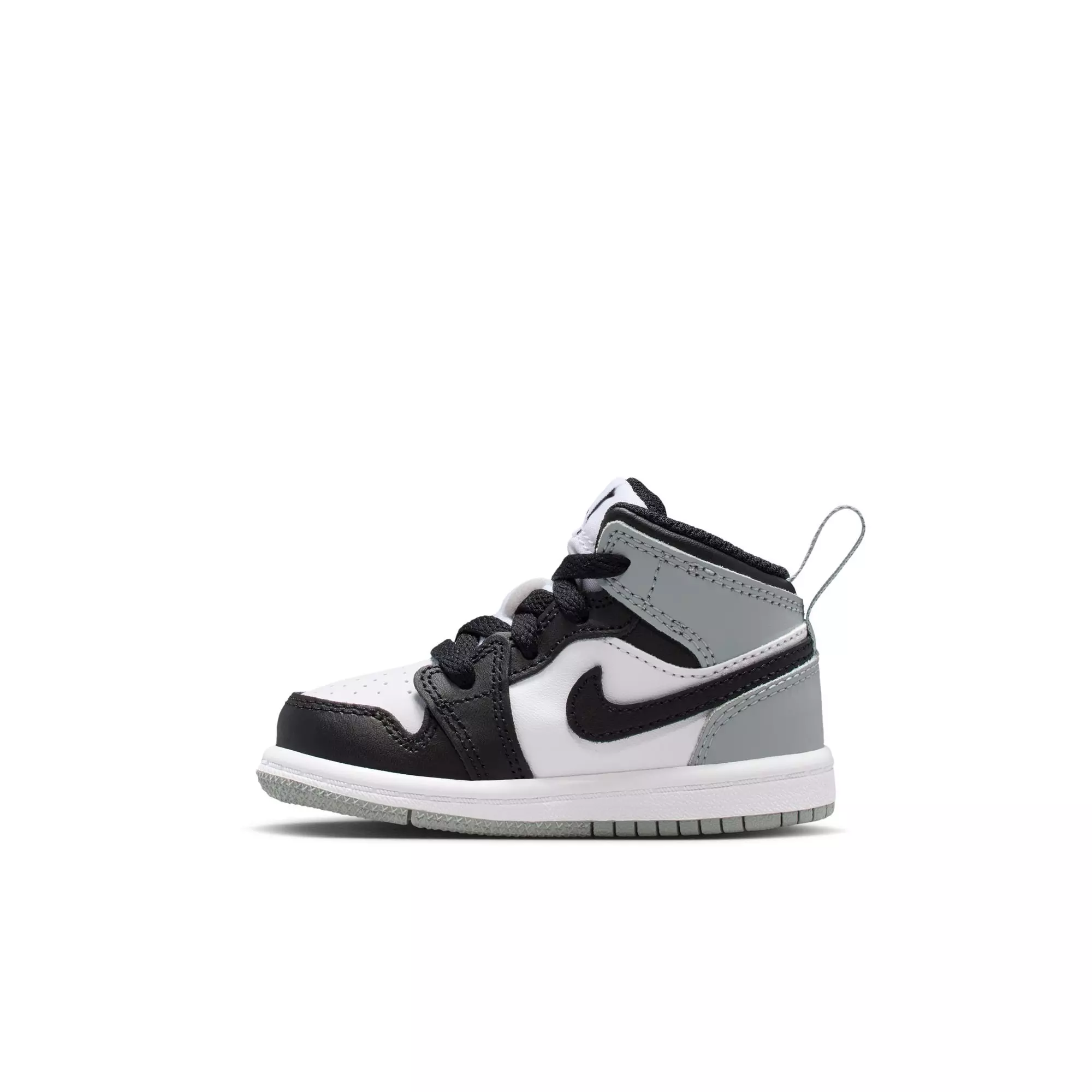 Jordan 1 Mid "White/Black/Lt Smoke Grey" Toddler Boys' Shoe - BLACK/GREY/WHITE