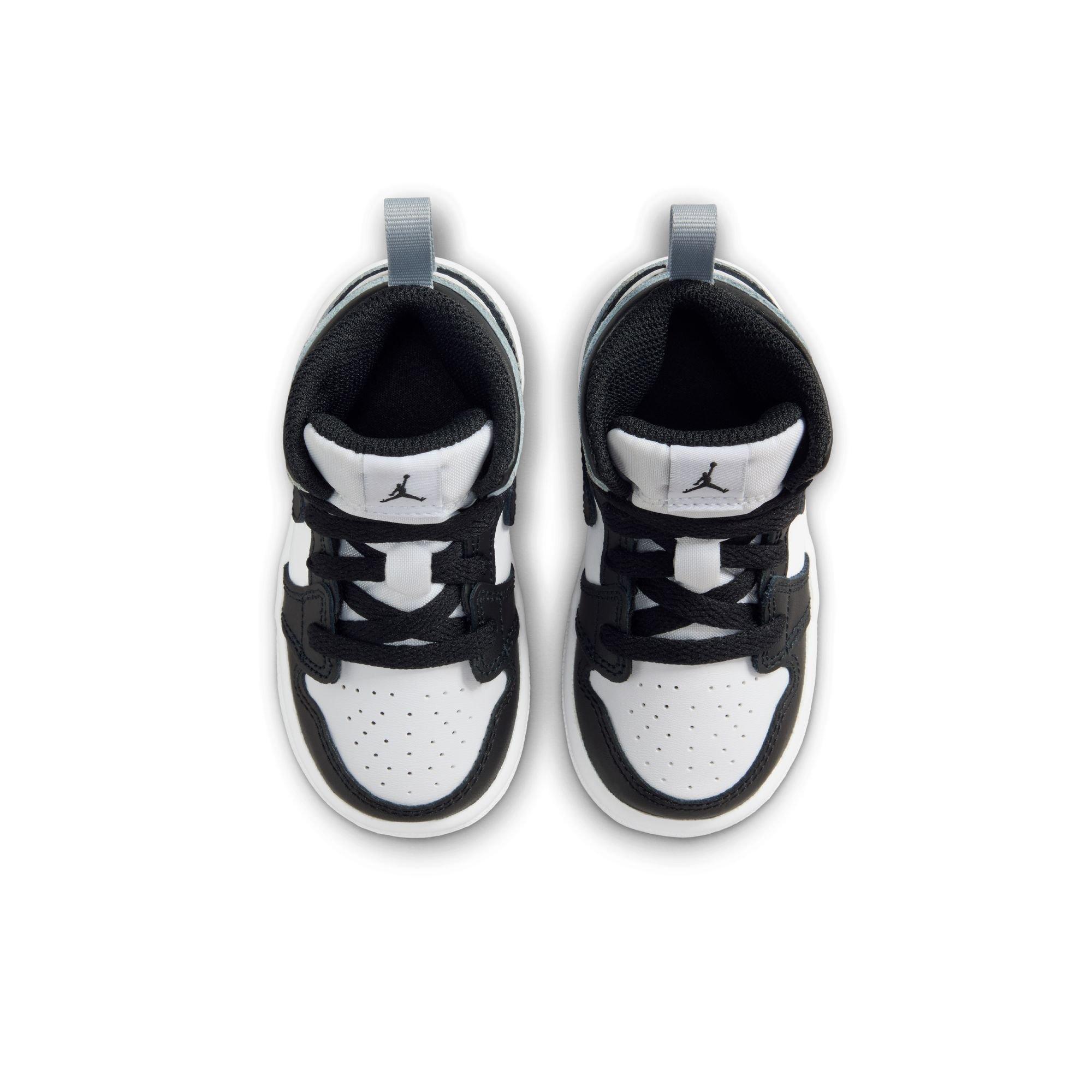Jordan 1 Mid Toddler Boys' "White/Black/Lt Smoke Grey" Shoe