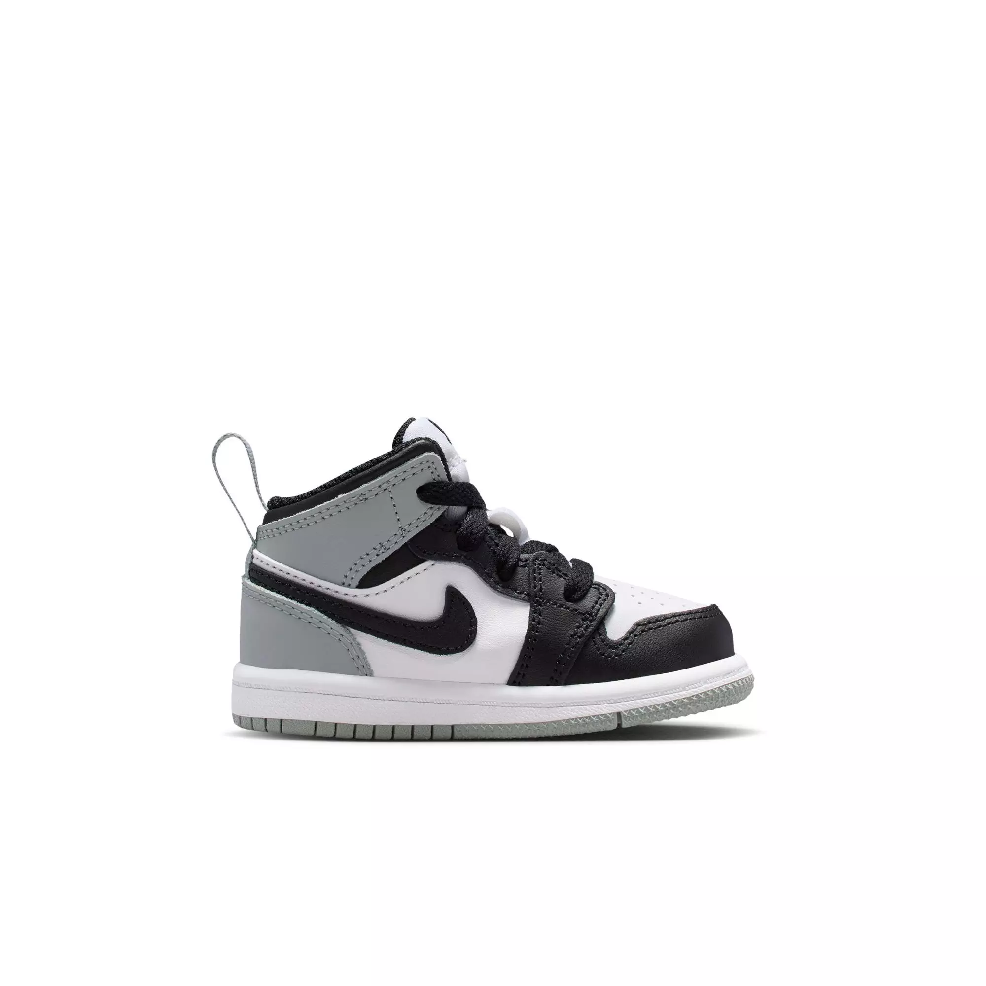 Jordan 1 Mid "White/Black/Lt Smoke Grey" Toddler Boys' Shoe - BLACK/GREY/WHITE