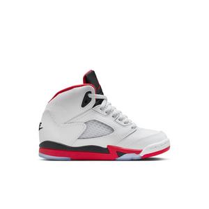 Jordan 5 Retro Fire Red "Black Tongue" Preschool Kids' Shoe